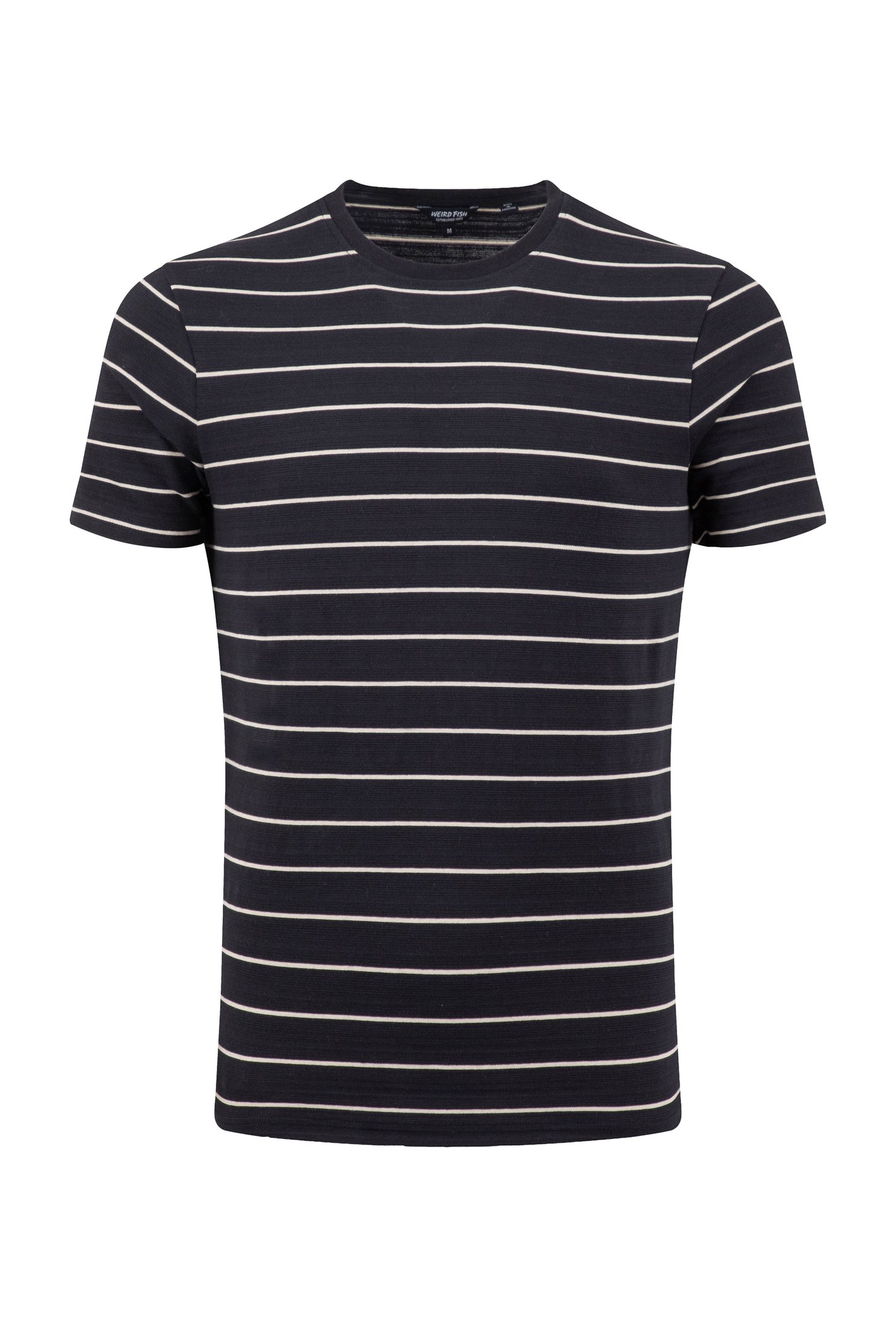 Weird Fish Grayson Textured Stripe T-Shirt Midnight Size XL