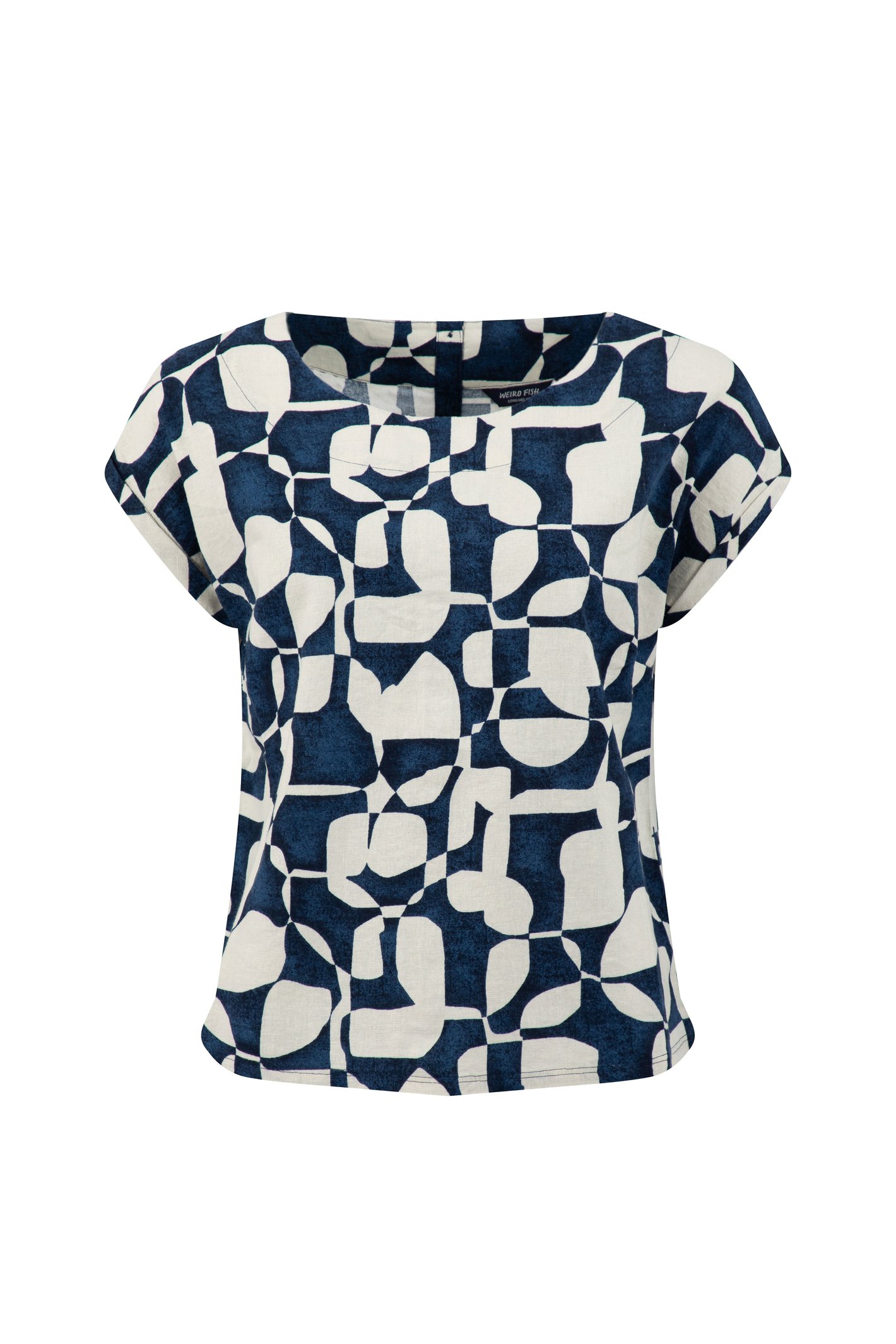 Weird Fish Kissimmee Printed Top Ocean Blue Size 20