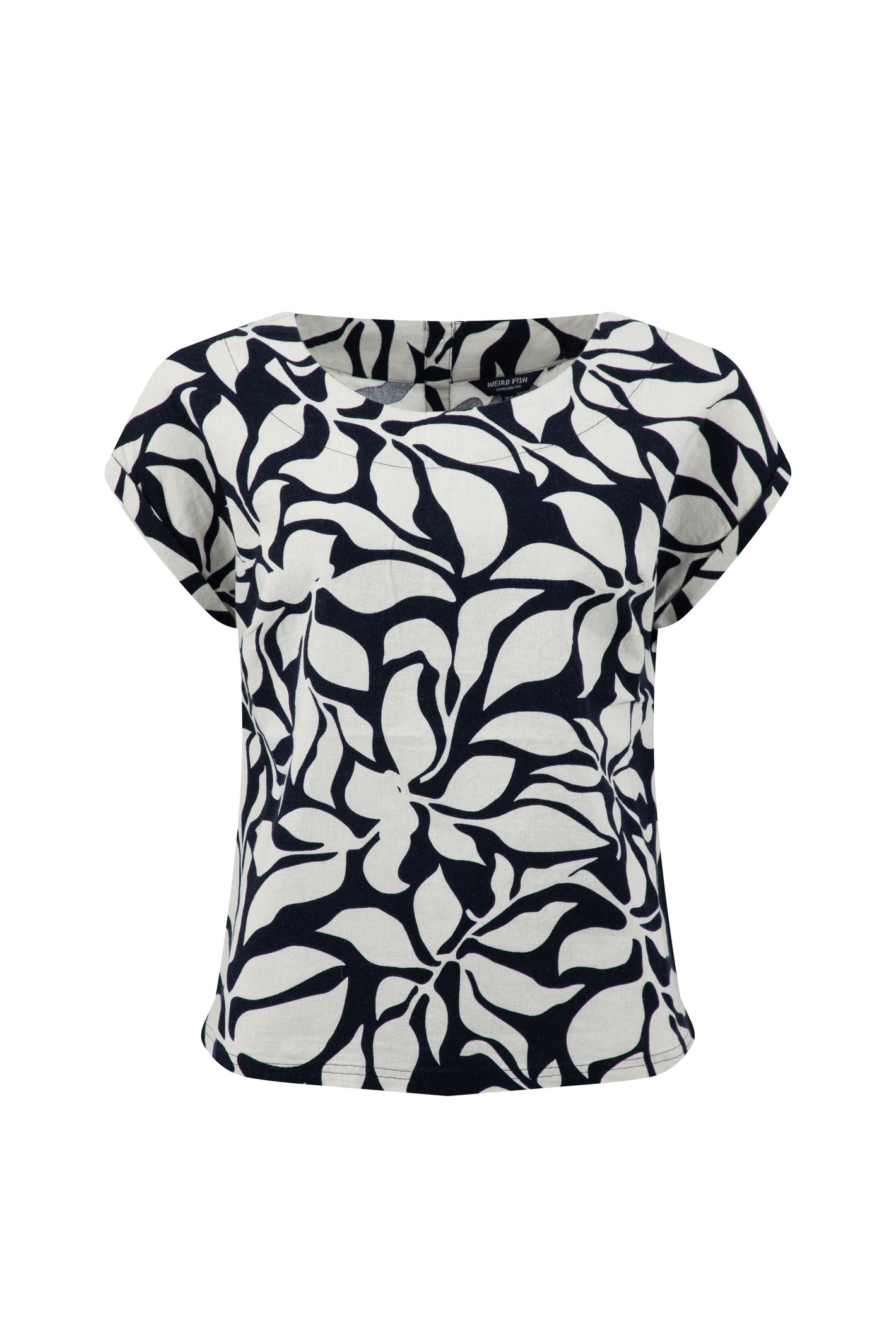 Weird Fish Clearwater Printed Top Midnight Ink Size 16