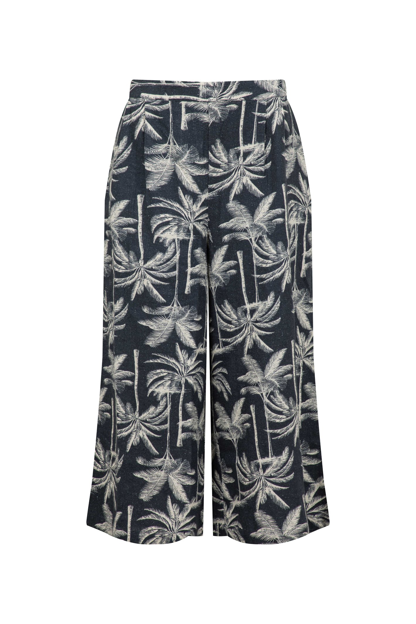 Weird Fish Weird Fish Mossa Printed Linen Rich Culottes Black