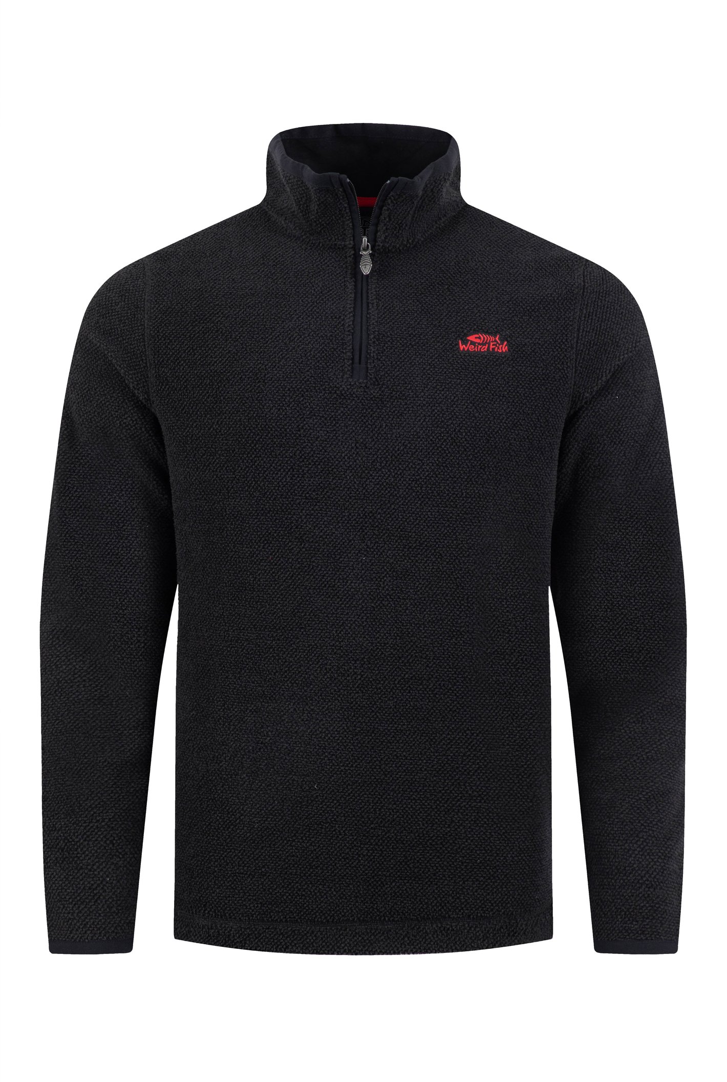 Weird Fish Errill 1/4 Zip Textured Fleece Black Size 3XL
