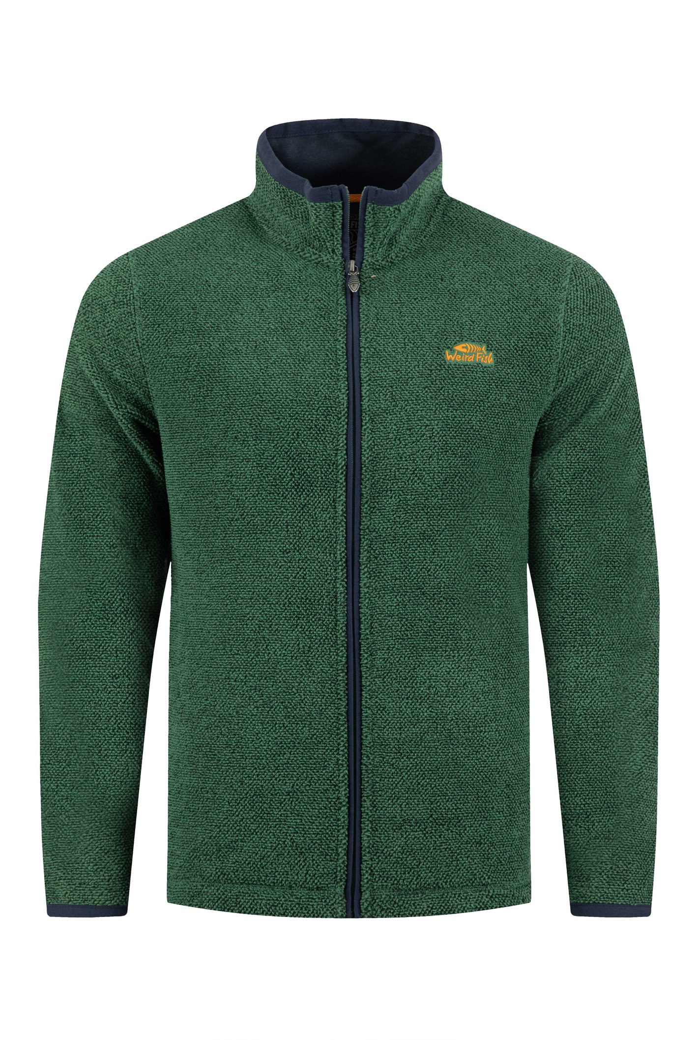 Weird Fish Merrill Full Zip Textured Fleece Laurel Green Size L