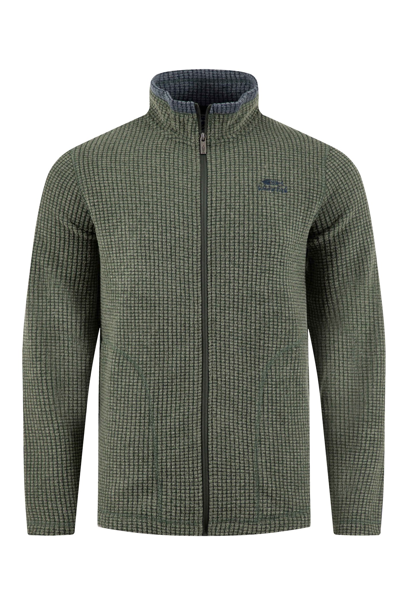 Weird Fish Weird Fish Shires Full Zip Grid Fleece Beetle Green