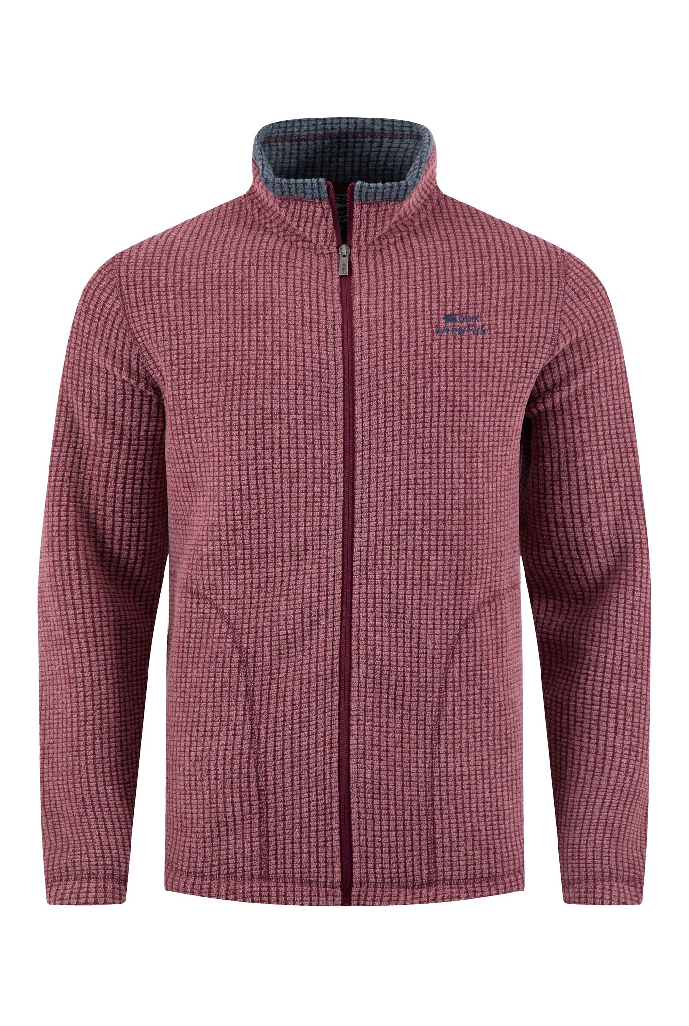 Weird Fish Shires Full Zip Grid Fleece Red Grape Size 4XL