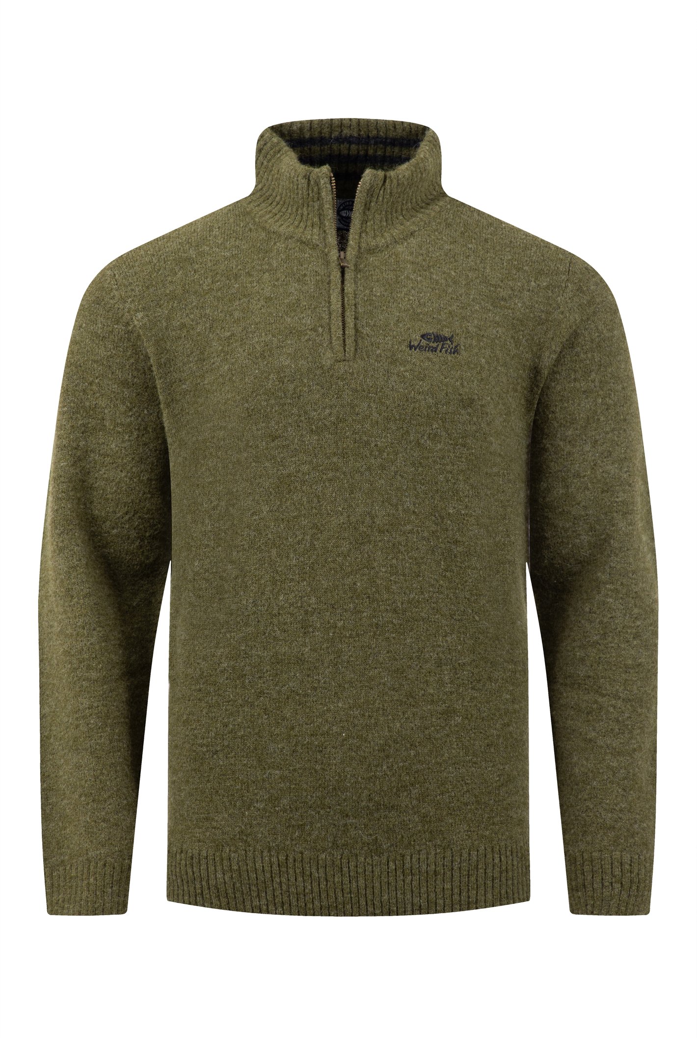Weird Fish Altwood 1/4 Zip Jumper Winter Green Size M