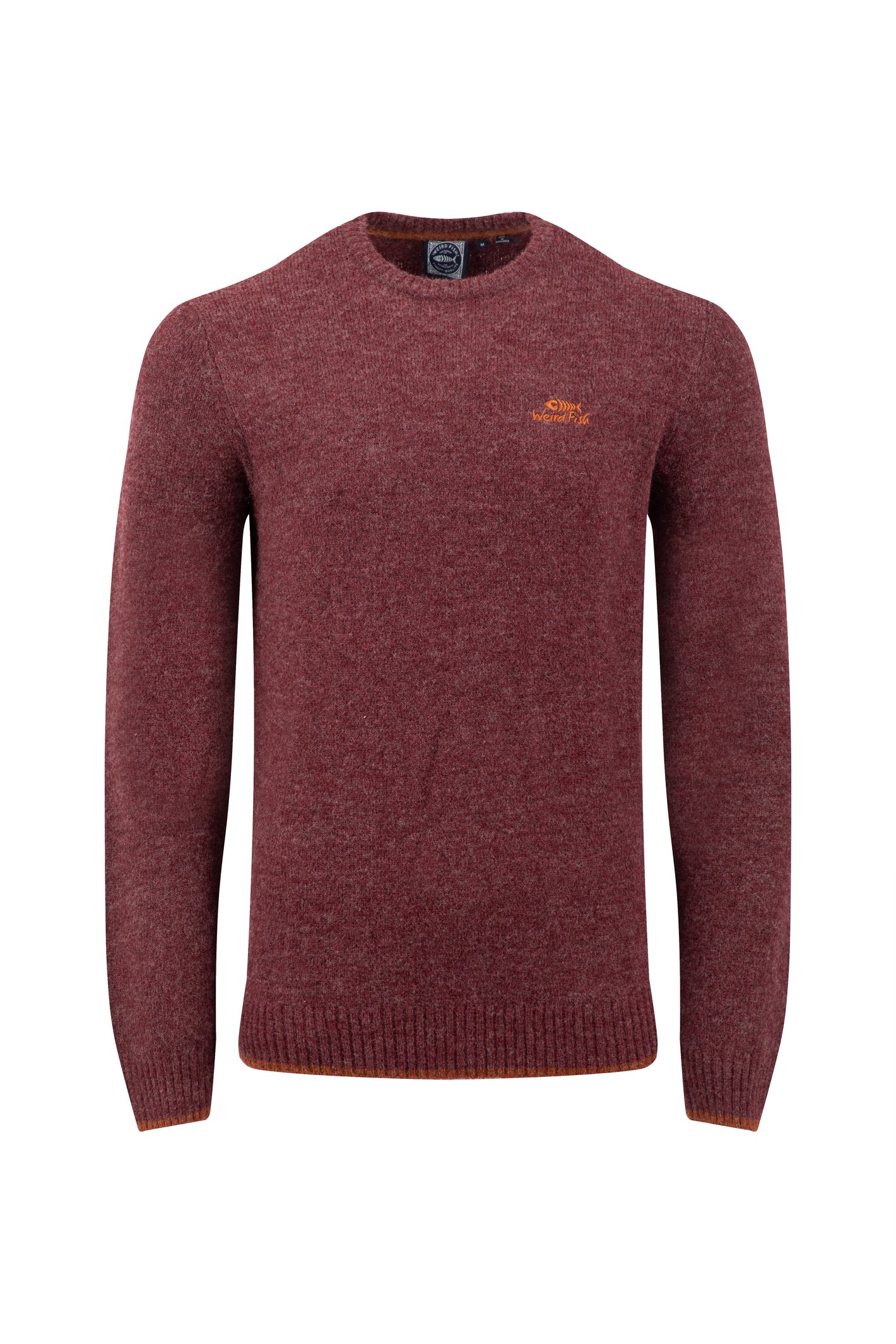 Weird Fish Gorleston Crew Neck Jumper Garnet Size L