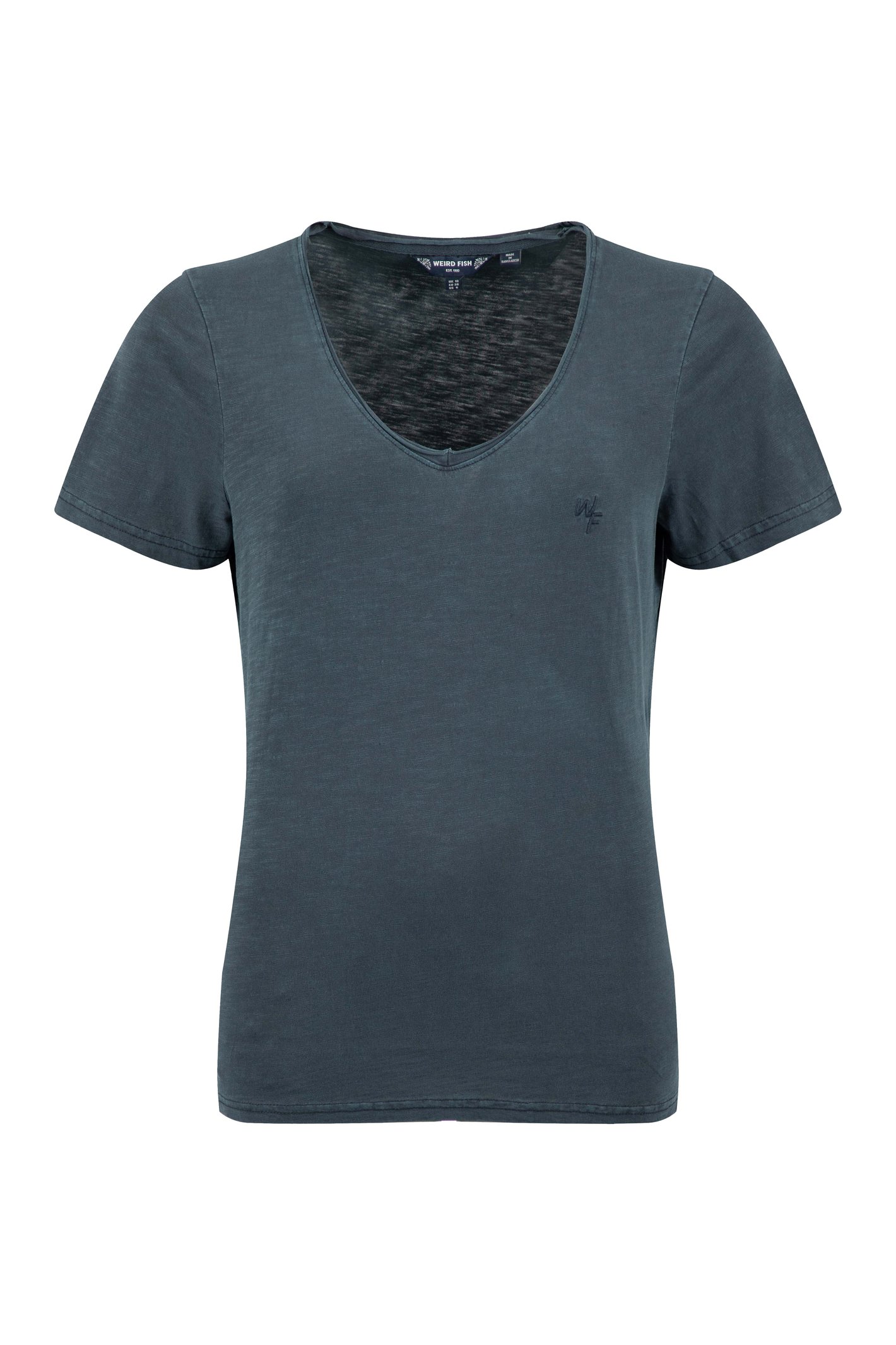 Weird Fish Hailey V-Neck T-Shirt Navy Size 12