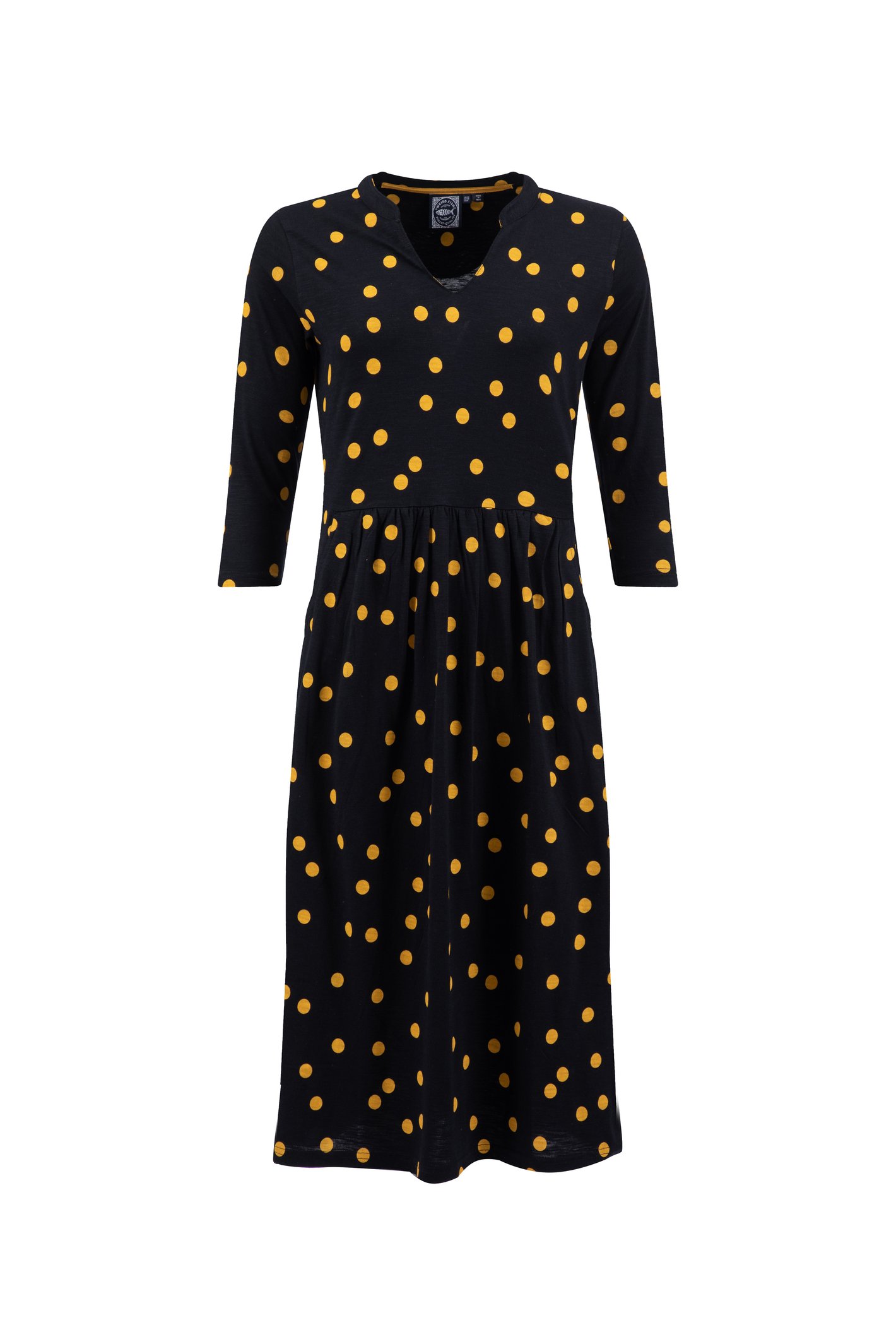 Weird Fish Isolde Printed Jersey Midi Dress Insignia Blue Size 14