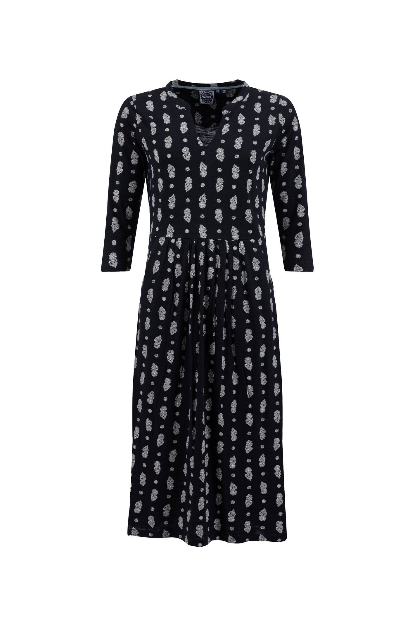 Weird Fish Isolde Printed Jersey Midi Dress Twilight Size 10