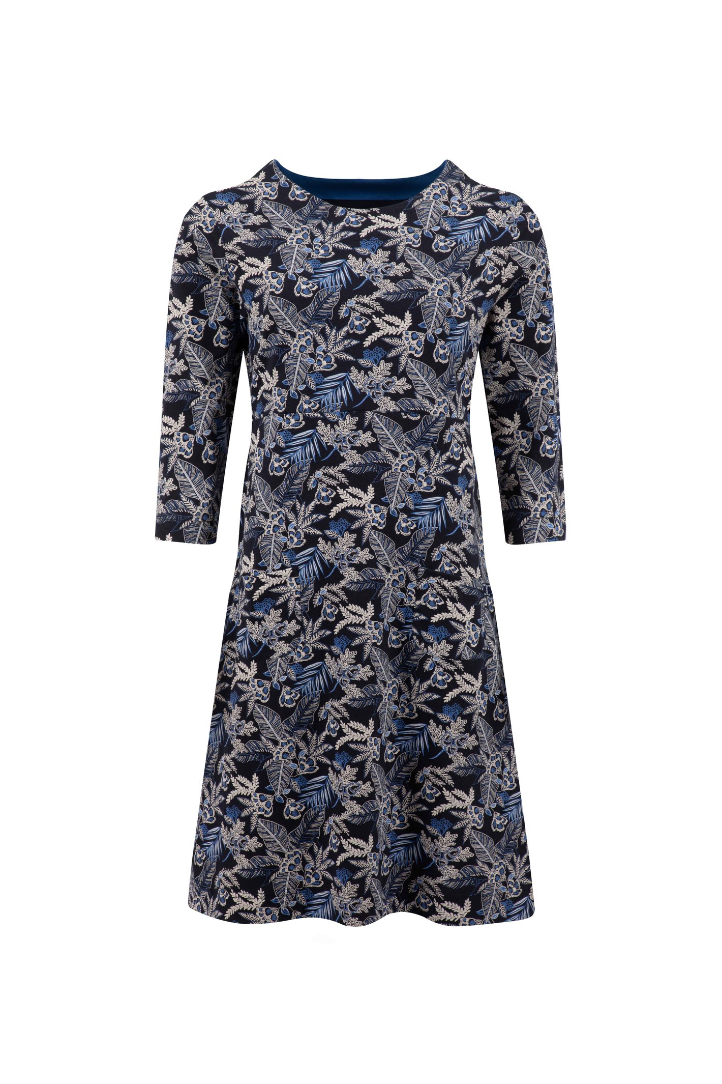 Weird Fish Starshine Printed Jersey Dress Night Blue Size 10