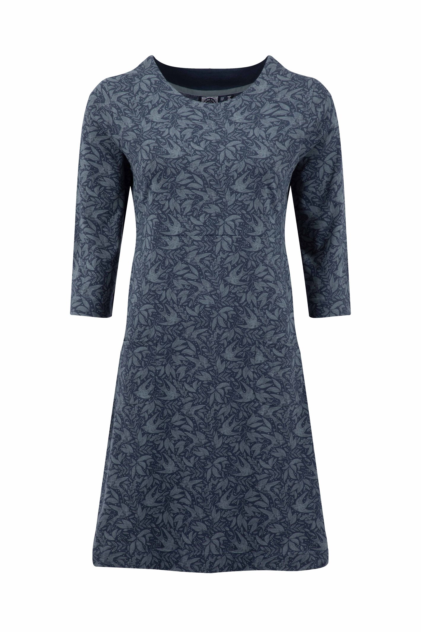 Weird Fish Starshine Printed Jersey Dress Rich Navy Size 8