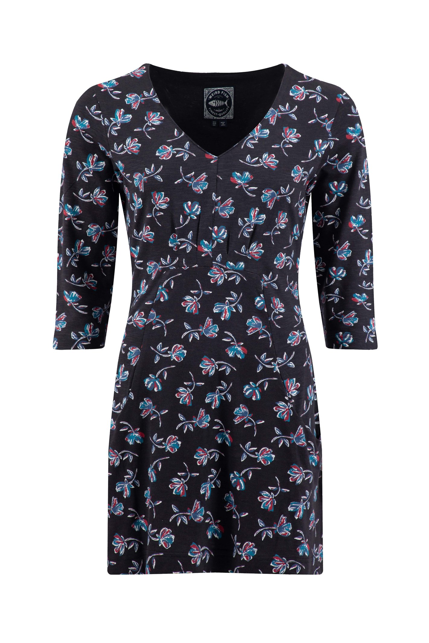 Weird Fish Arielle Printed Jersey 3/4 Sleeve Tunic Midnight Size 12