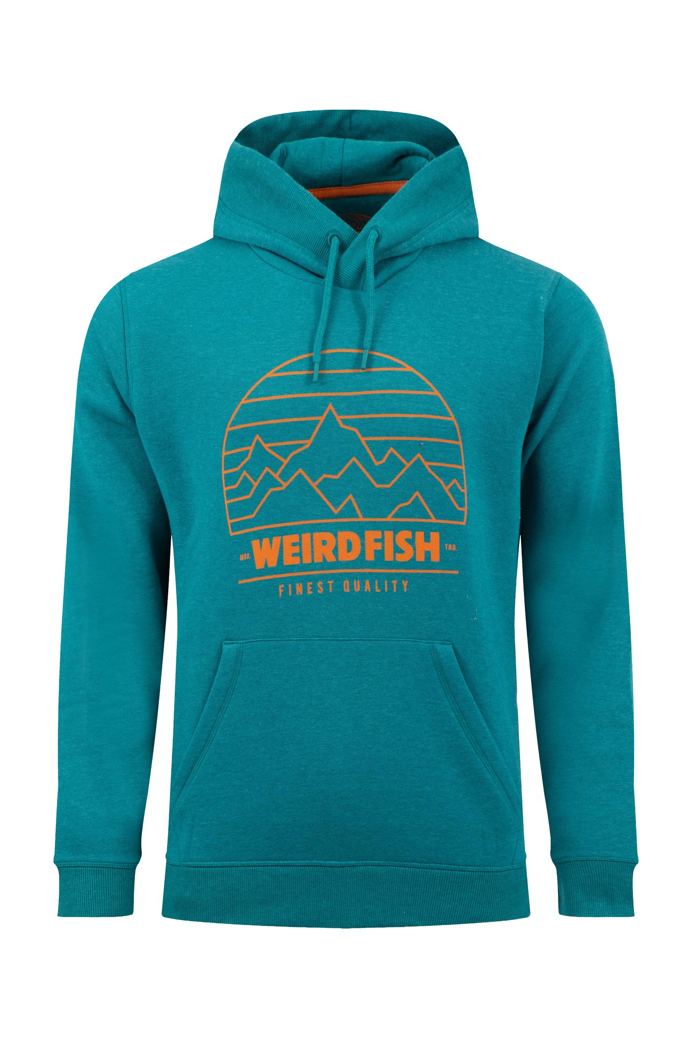 Weird Fish Wills Front Print Graphic Popover Hoodie Deep Teal Size M