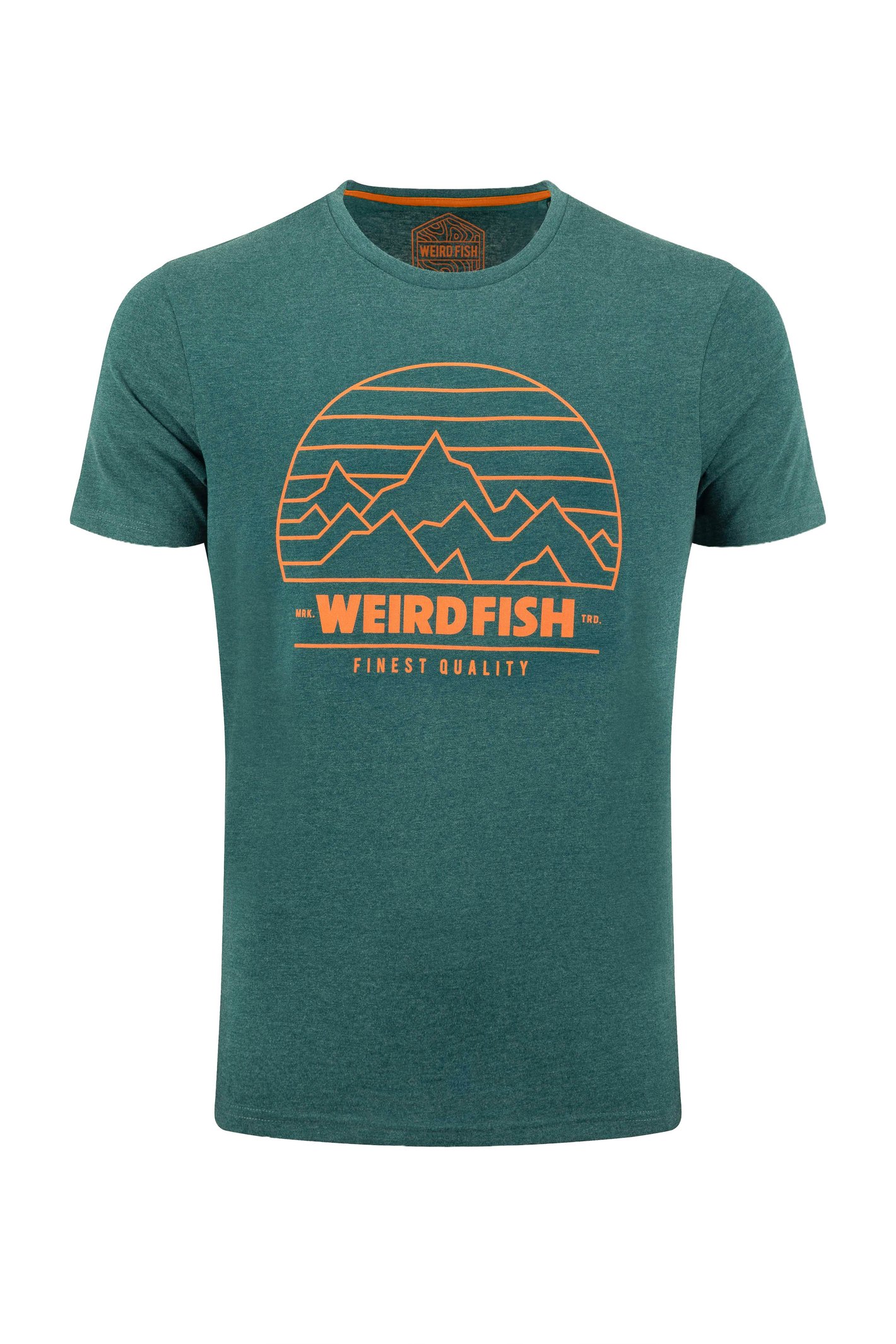 Weird Fish Off Grid Front Print Graphic T-Shirt Deep Teal Size S