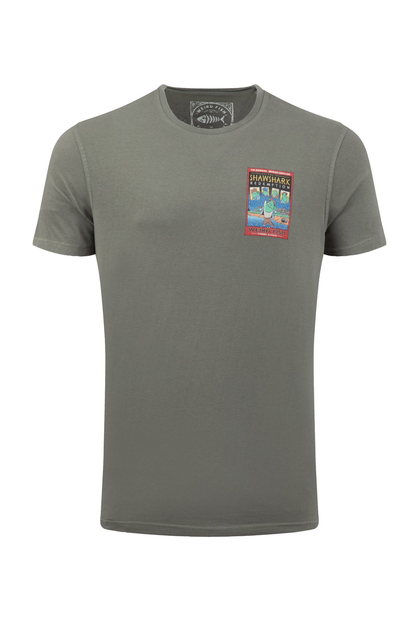 Weird Fish Shawshark Redemption Back Print Artist T-Shirt Storm Grey Size M