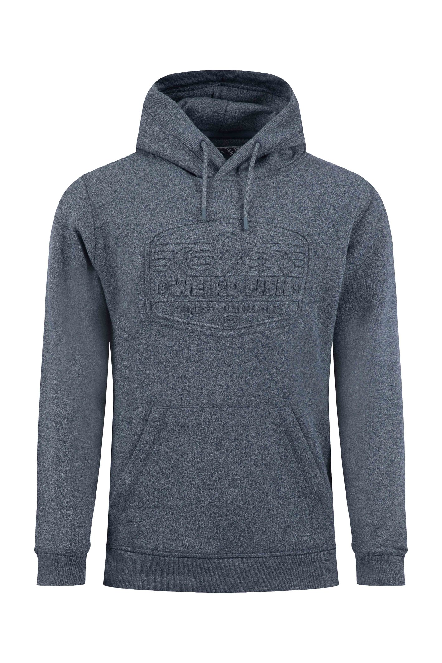 Weird Fish Perranporth Embossed Grindle Hoodie Navy Size 2XL