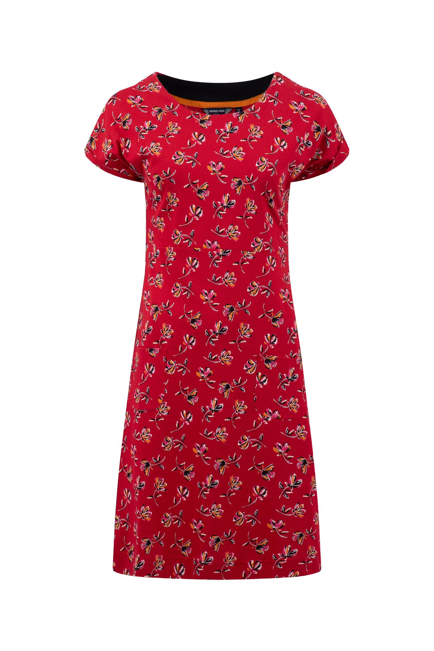 Weird Fish Tallahassee Printed Jersey Dress Acer Red Size 16