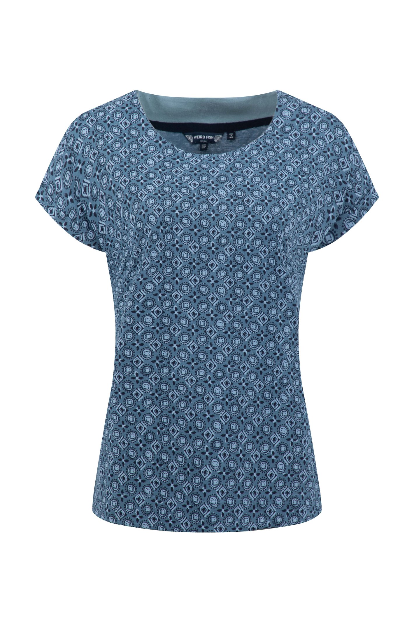 Weird Fish Paw Paw Printed Jersey T-Shirt Eclipse Blue Size 22