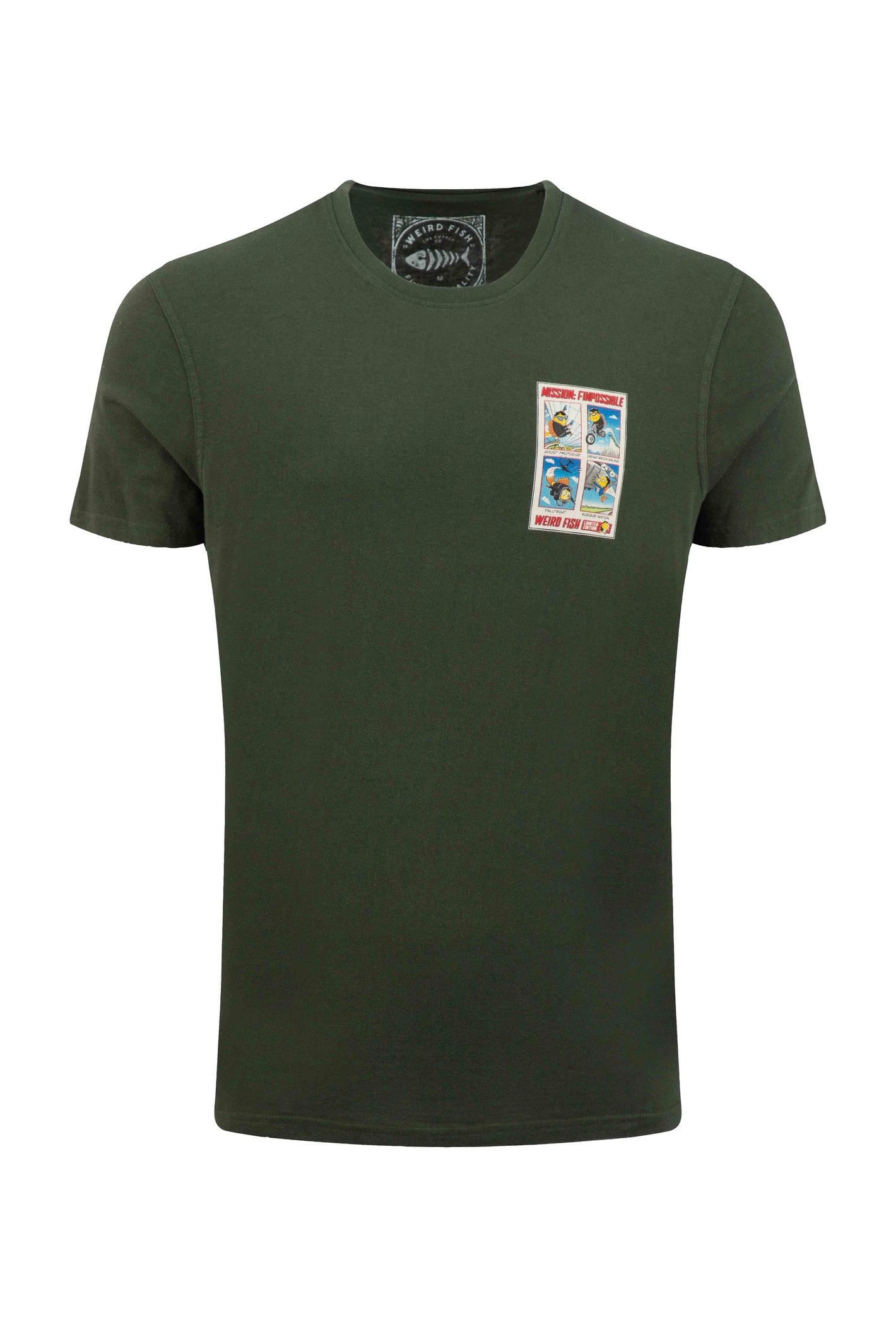 Weird Fish Weird Fish Mission Finpossible Back Print Artist T-Shirt Duck Green