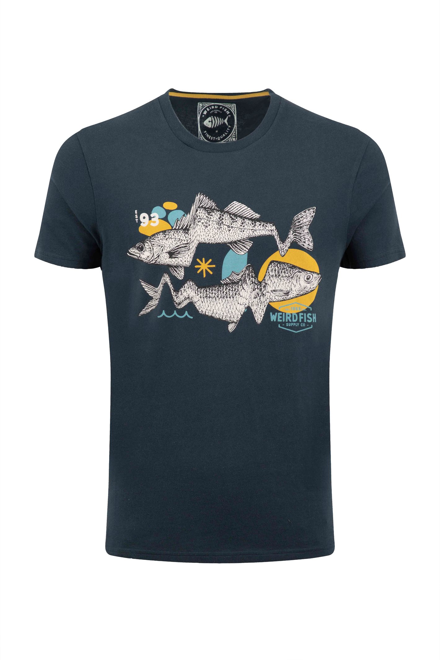 Weird Fish Weird Fish Reflection Front Print Graphic T-Shirt Navy