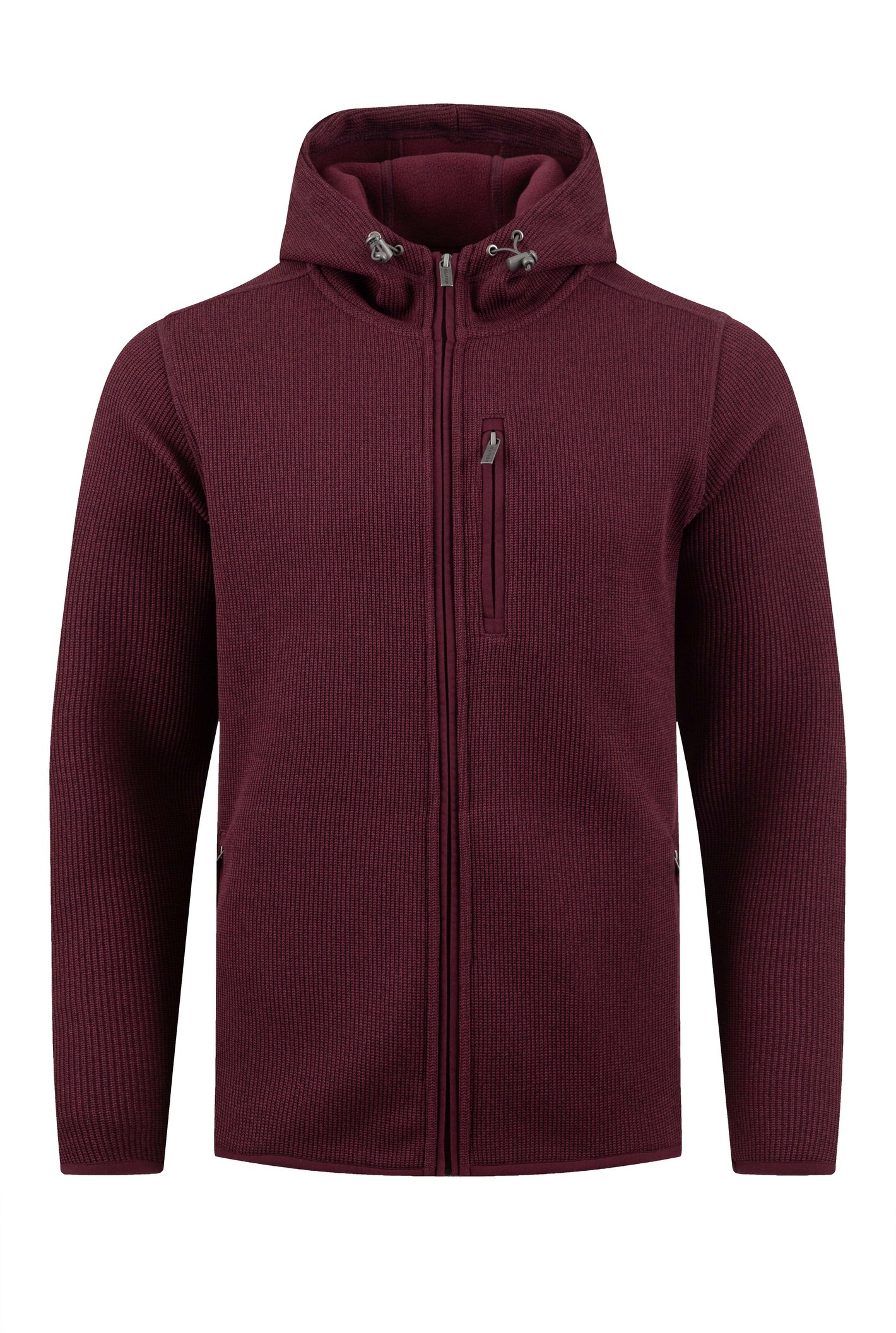 Weird Fish Lockie Full Zip Bonded Fleece Hoodie Dark Wine Size M