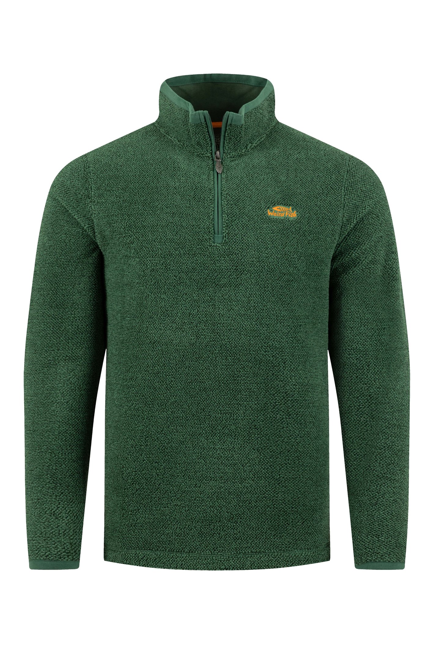 Weird Fish Weird Fish Errill 1/4 Zip Textured Fleece Laurel Green