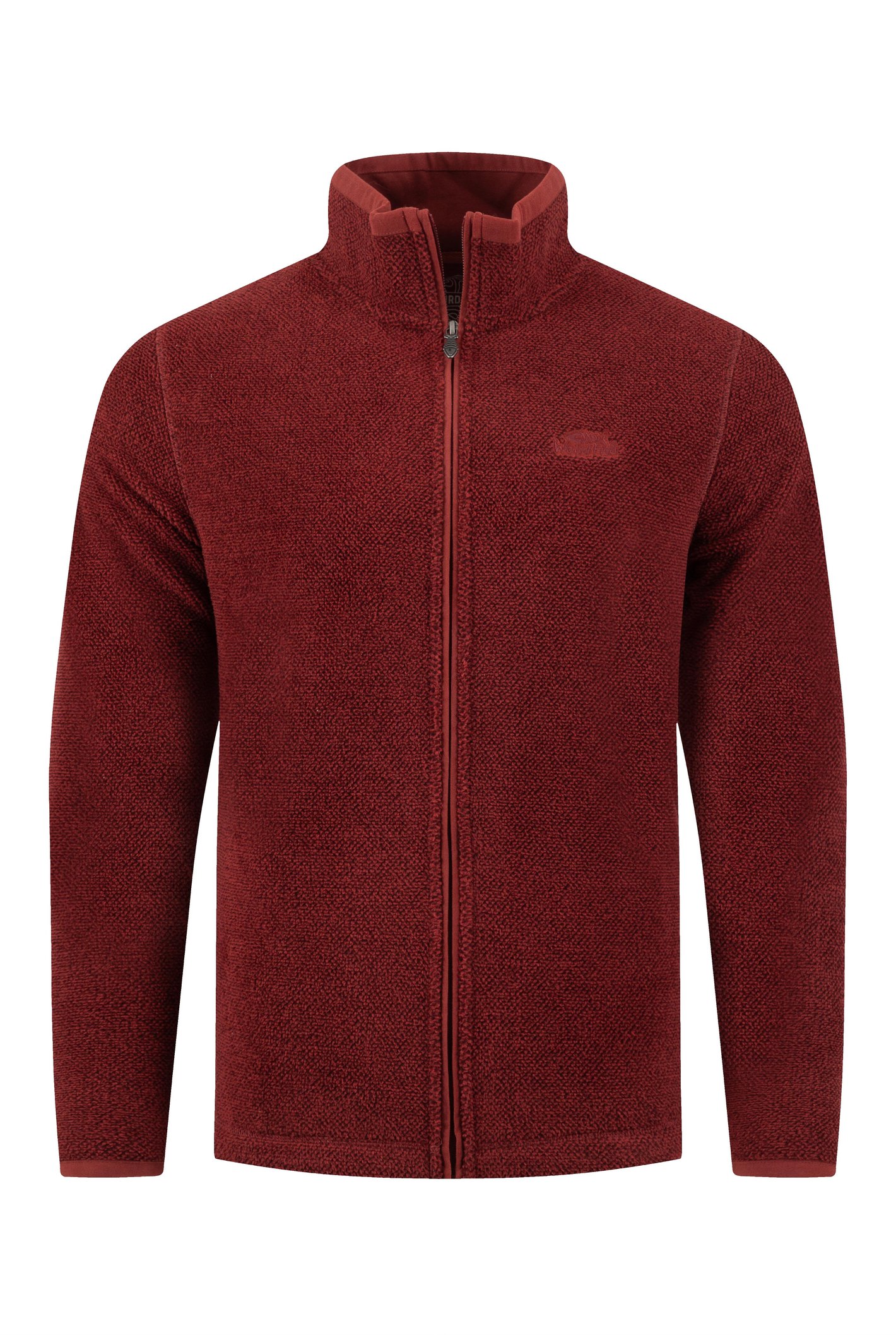 Weird Fish Merrill Full Zip Textured Fleece Barn Red Size S