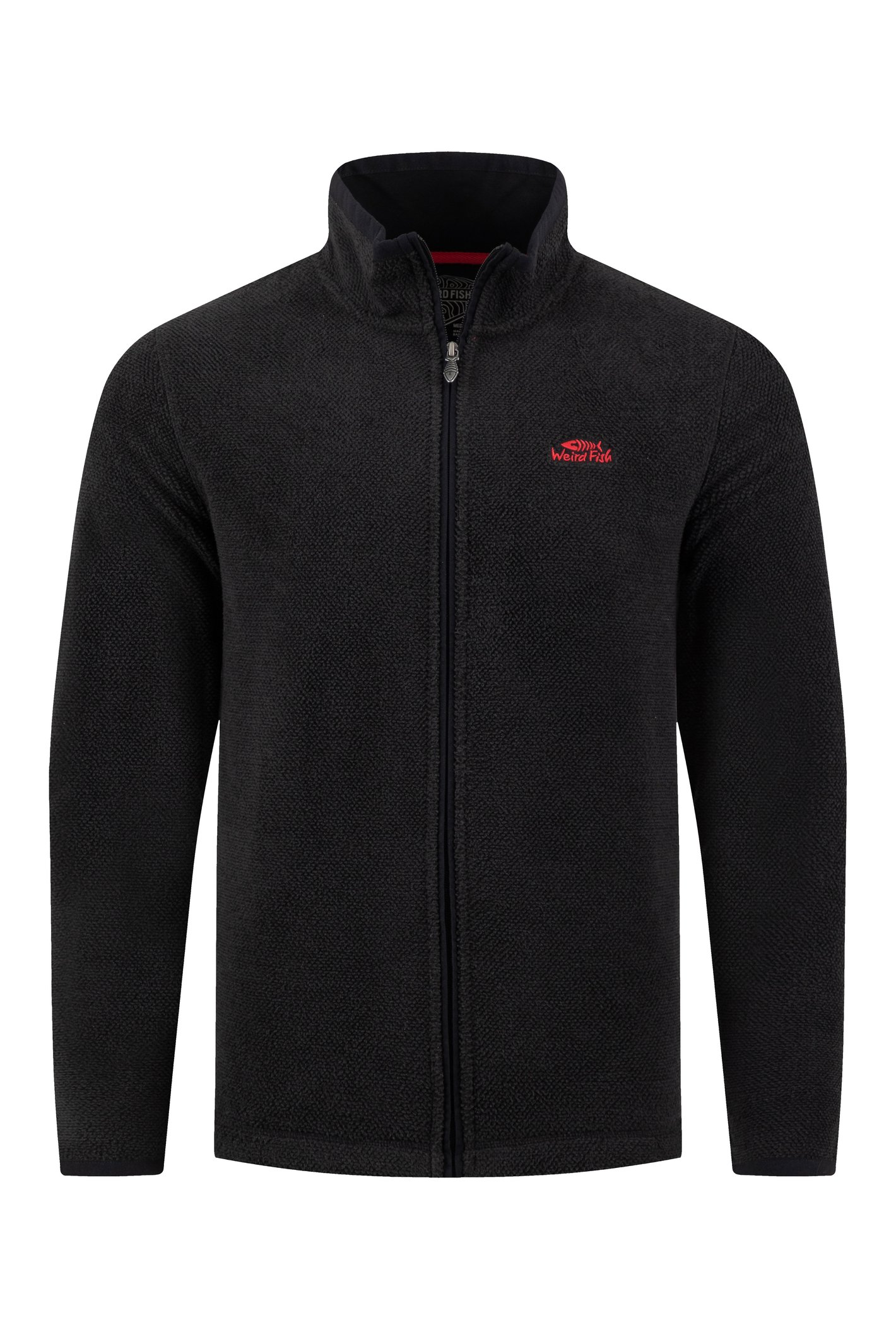Weird Fish Merrill Full Zip Textured Fleece Black Size L