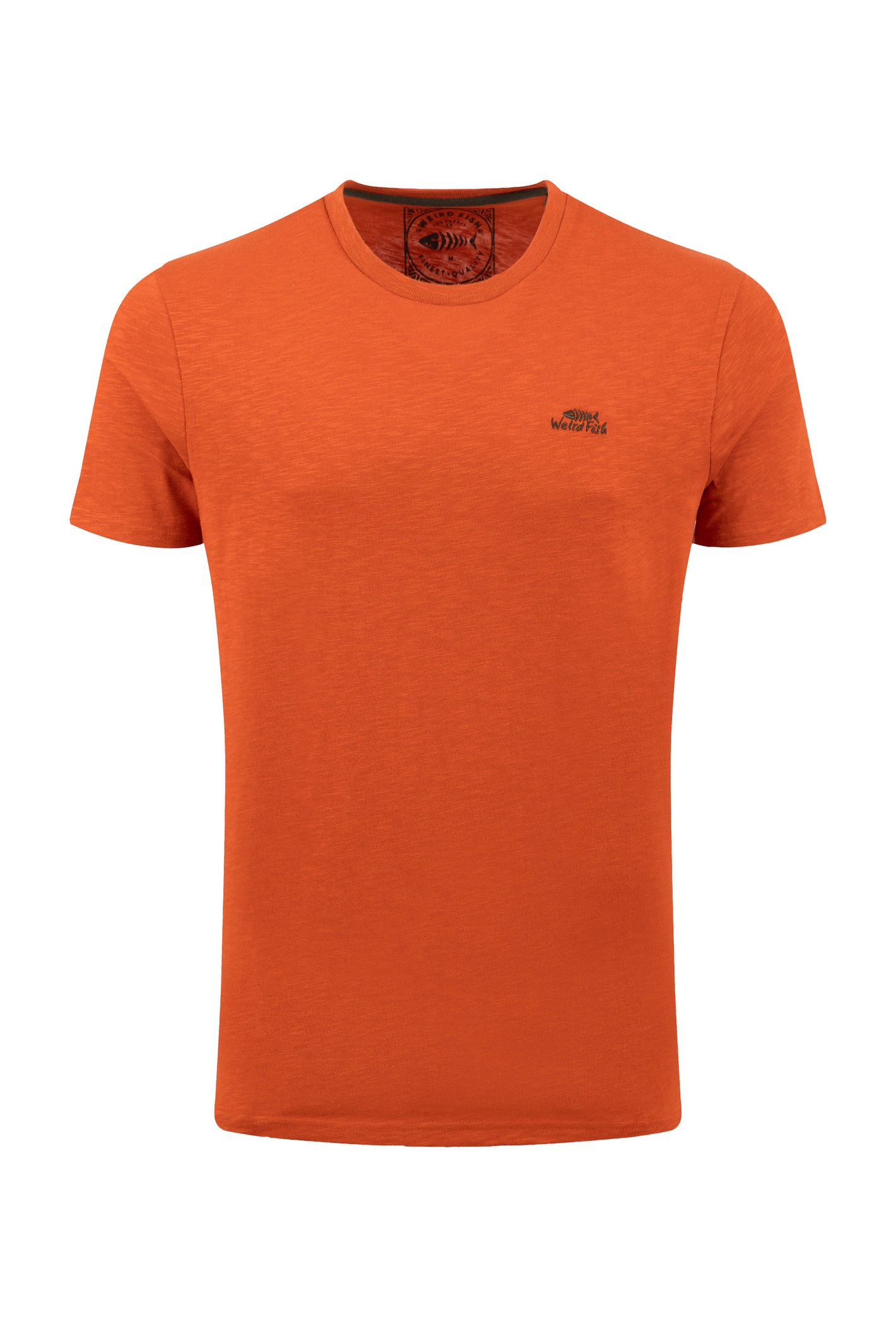 Weird Fish Fished Branded T-Shirt Rust Leaves Size L