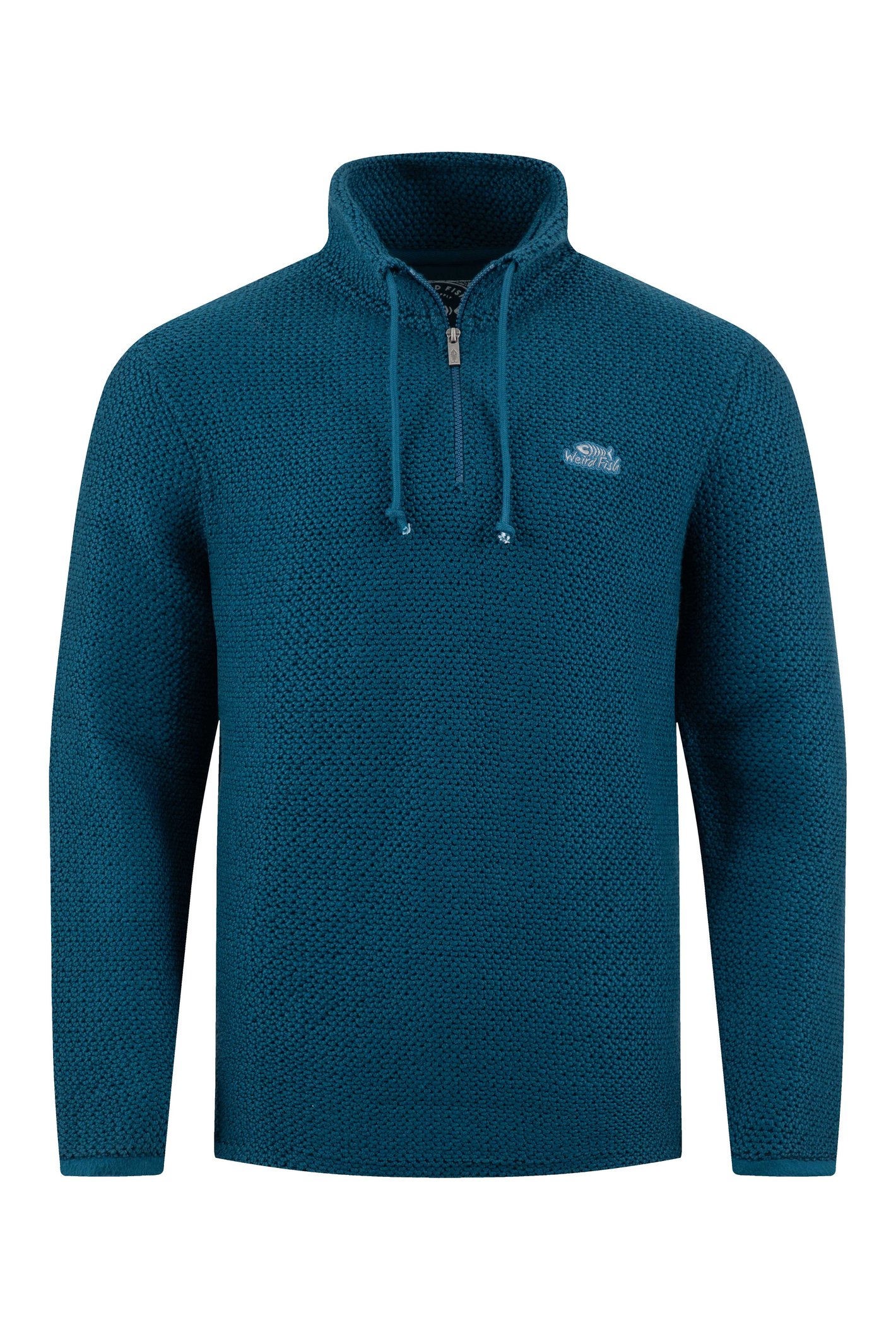 Weird Fish Cruiser 1/4 Zip Macaroni Deep Sea Blue Size S