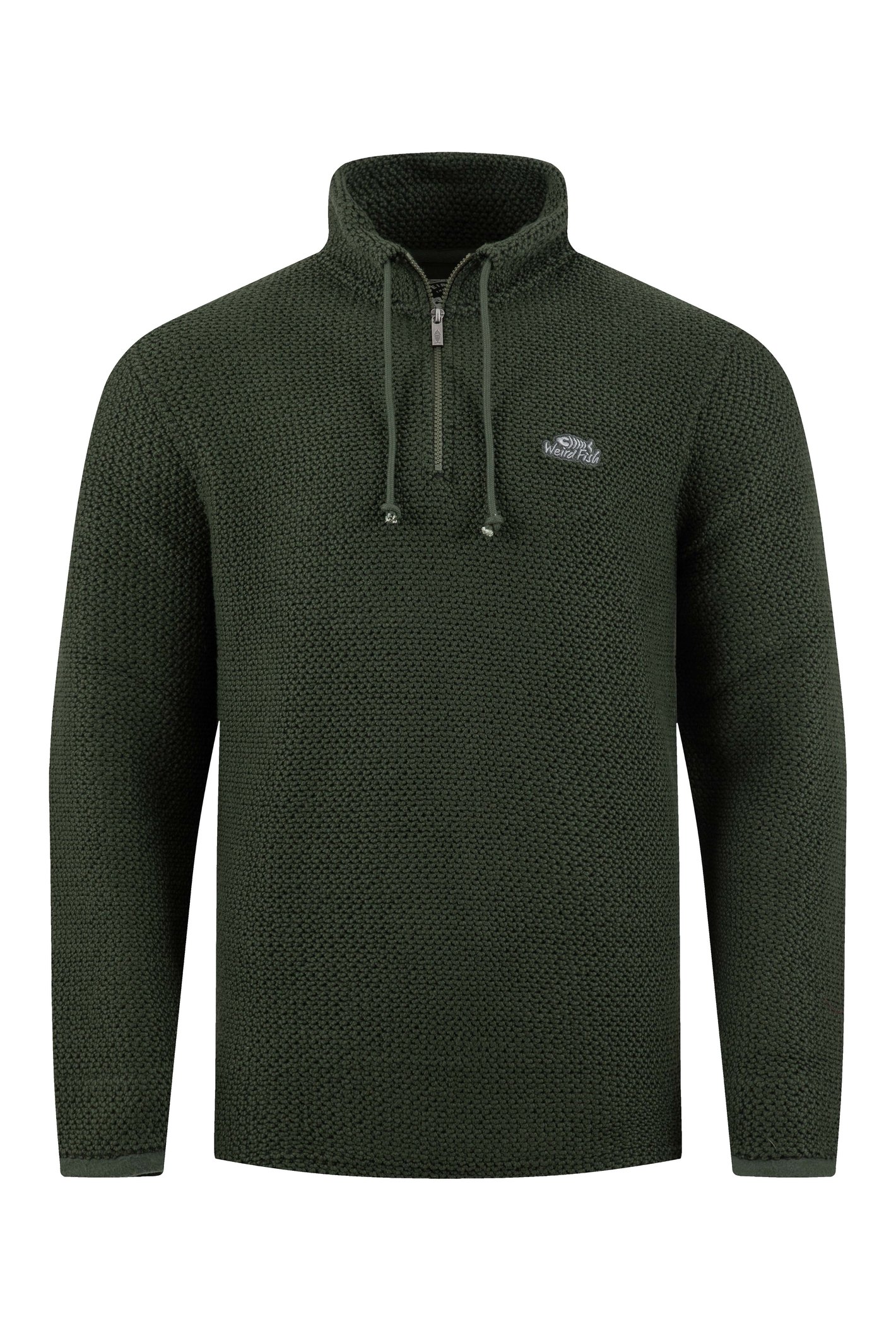 Weird Fish Cruiser 1/4 Zip Macaroni Duck Green Size L