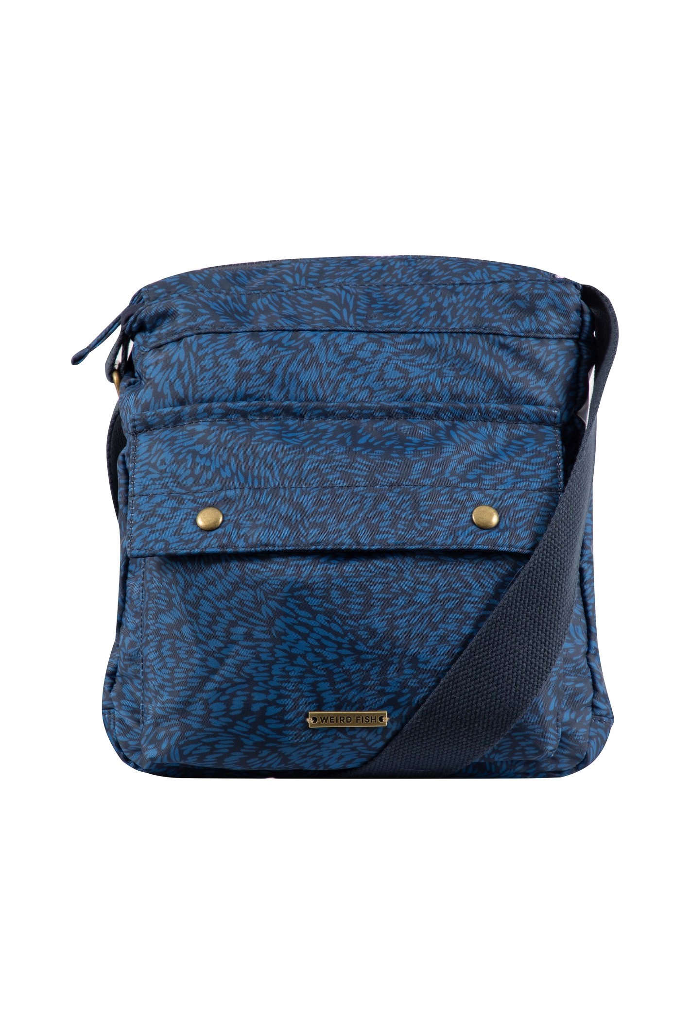 Weird Fish Kait Printed Cross Body Bag Mid Blue Size ONE