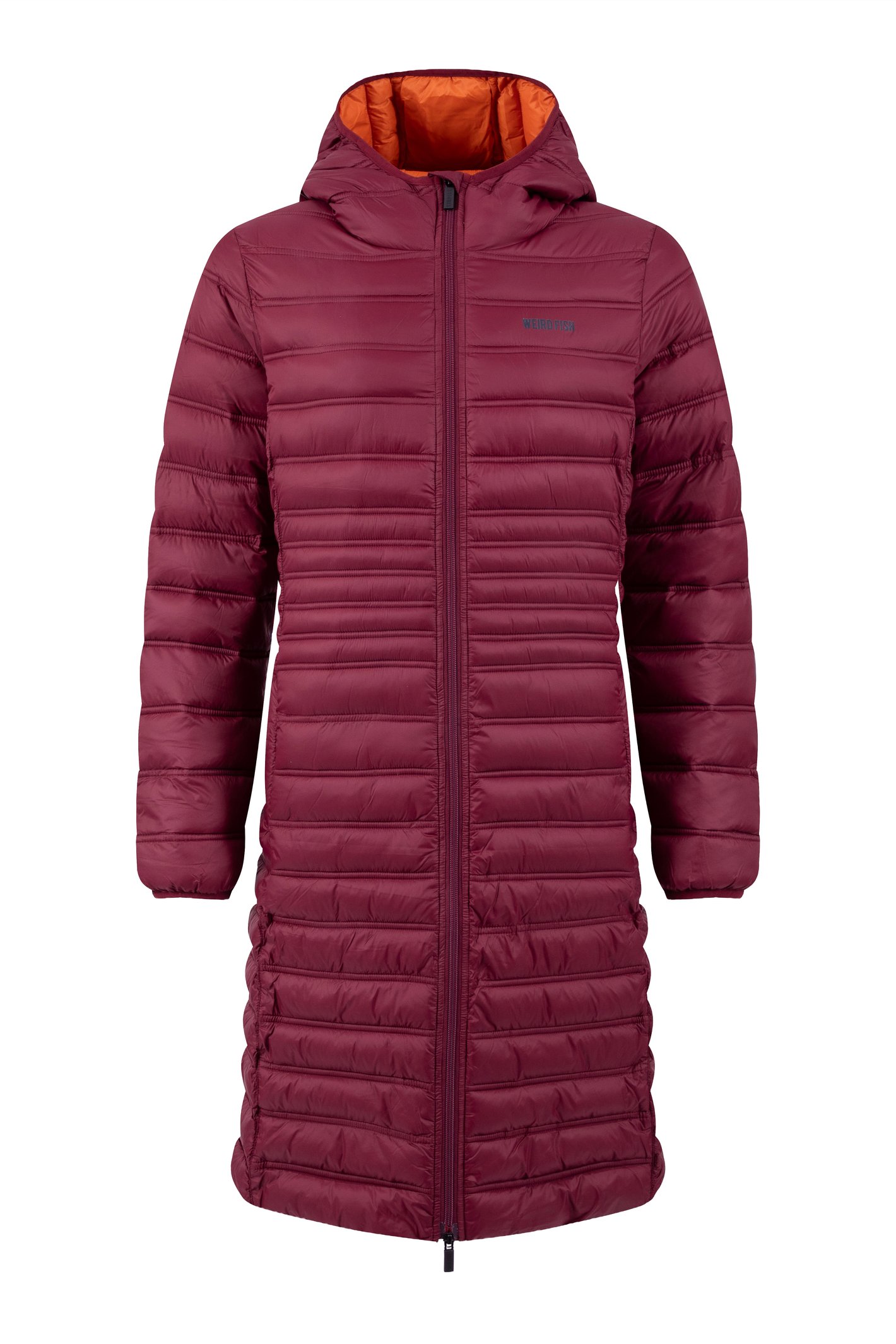 Weird Fish Ravinia Lightweight Padded Long-Line Jacket Deep Crimson Size 22