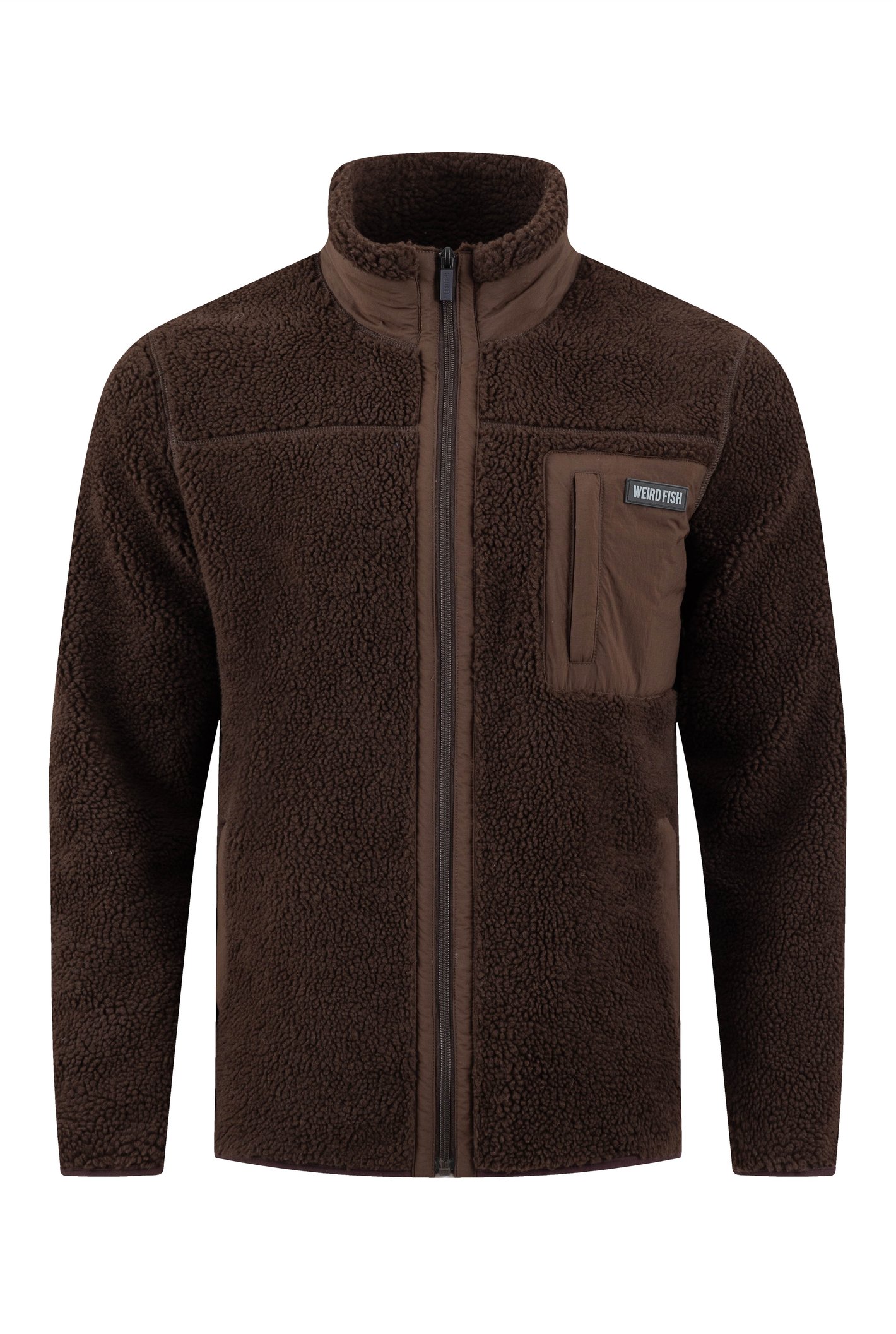 Weird Fish Fletcher Full Zip Borg Fleece Chocolate Size L