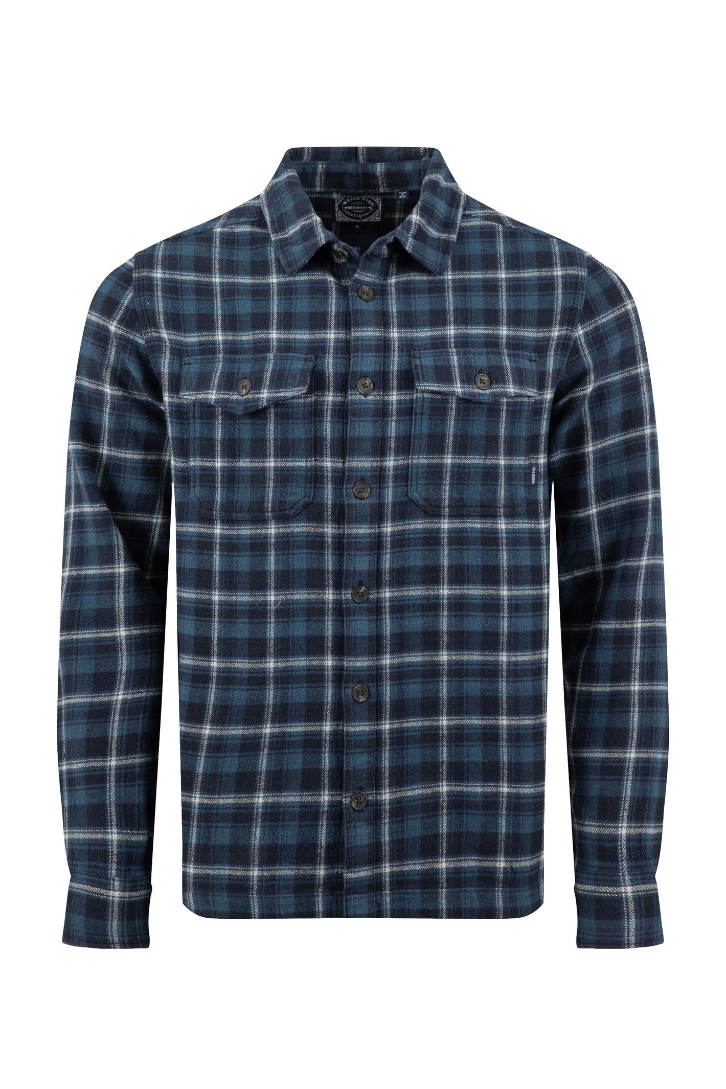 Weird Fish Bosco Checked Over Shirt Midnight Size L