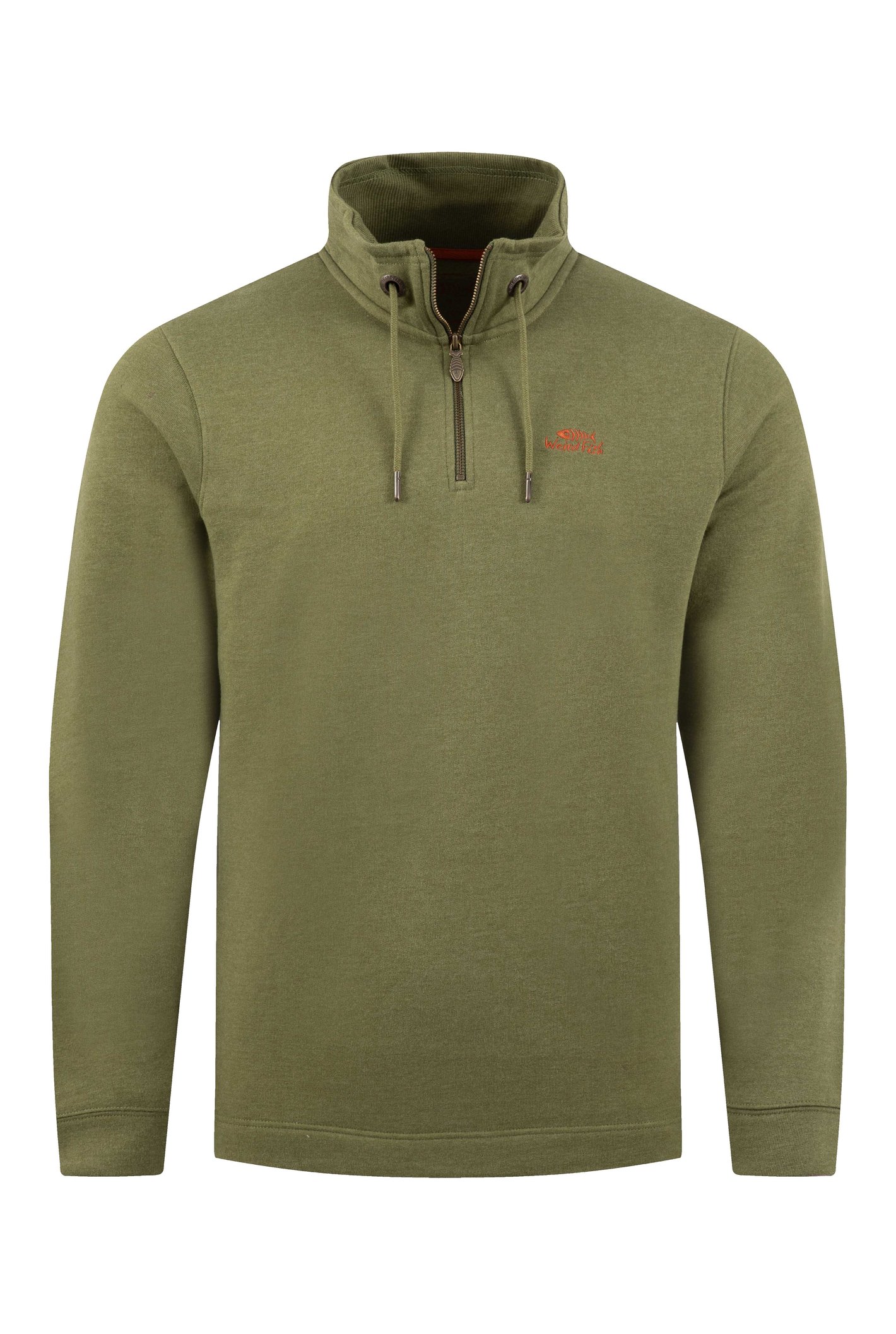 Weird Fish Brampton 1/4 Zip Sweatshirt Olive Moss Size 4XL
