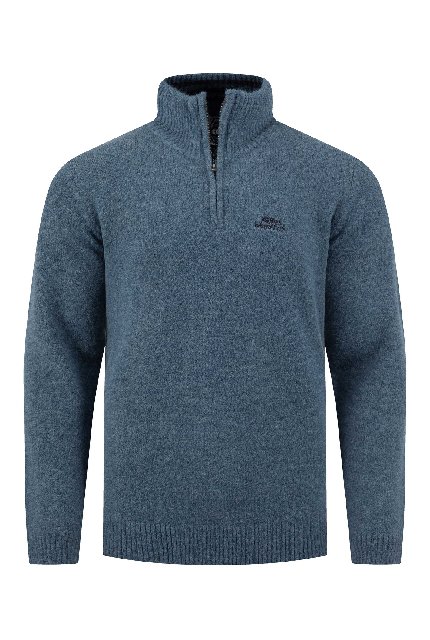 Weird Fish Altwood 1/4 Zip Jumper Ash Blue Size 4XL