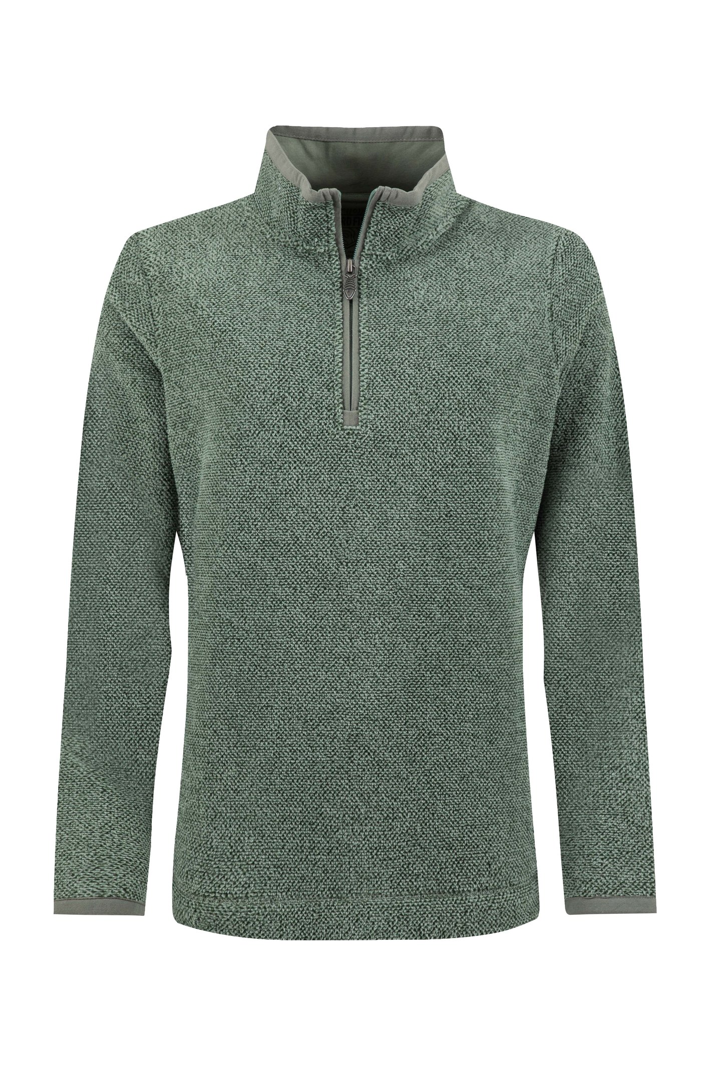 Weird Fish Sarah 1/4 Zip Textured Fleece Military Green Size 22