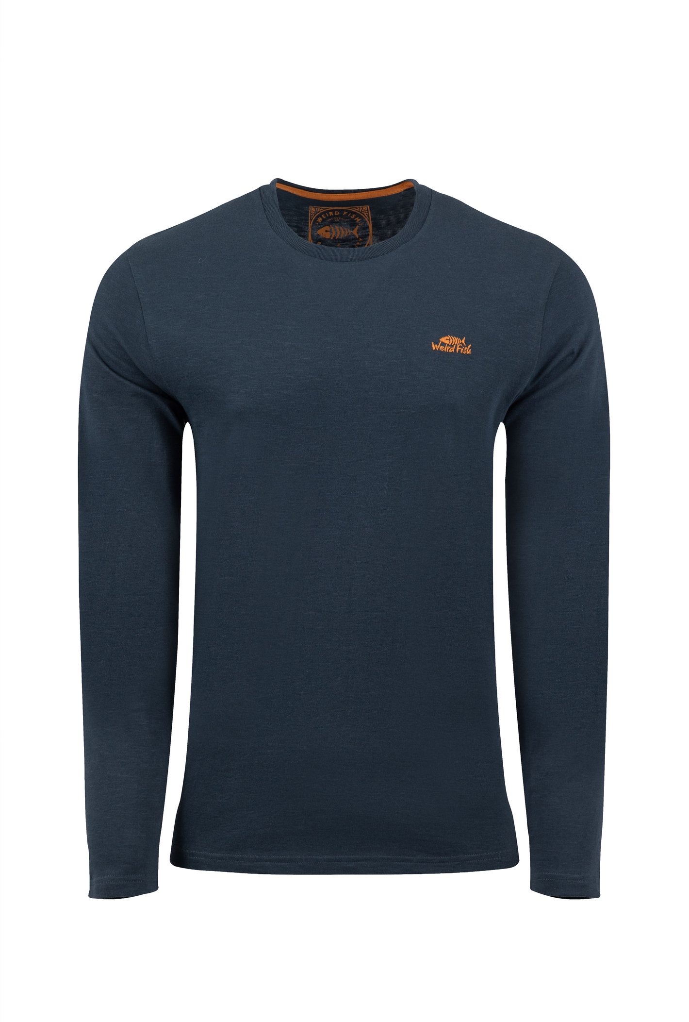 Weird Fish Weird Fish Fins Branded Long Sleeve T-Shirt Navy