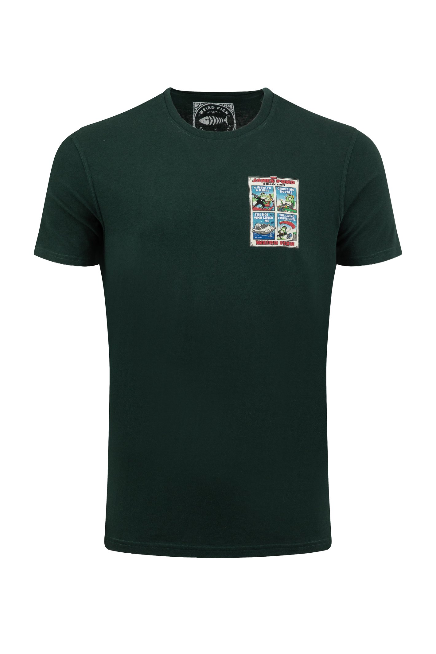 Weird Fish James Pond Back Print Artist T-Shirt Beetle Green Size M