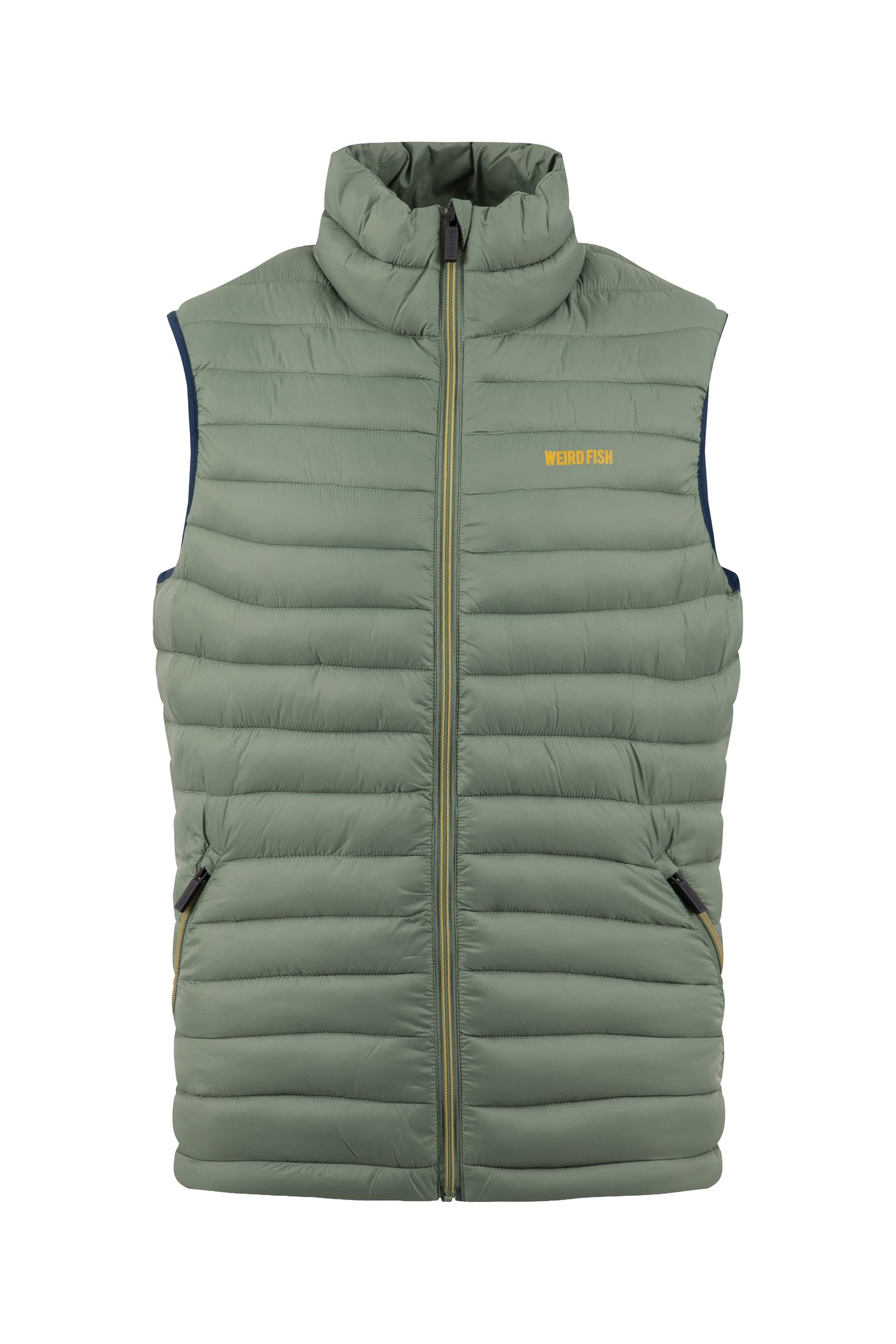 Weird Fish Langtree Lightweight Showerproof Padded Gilet Military Green Size L