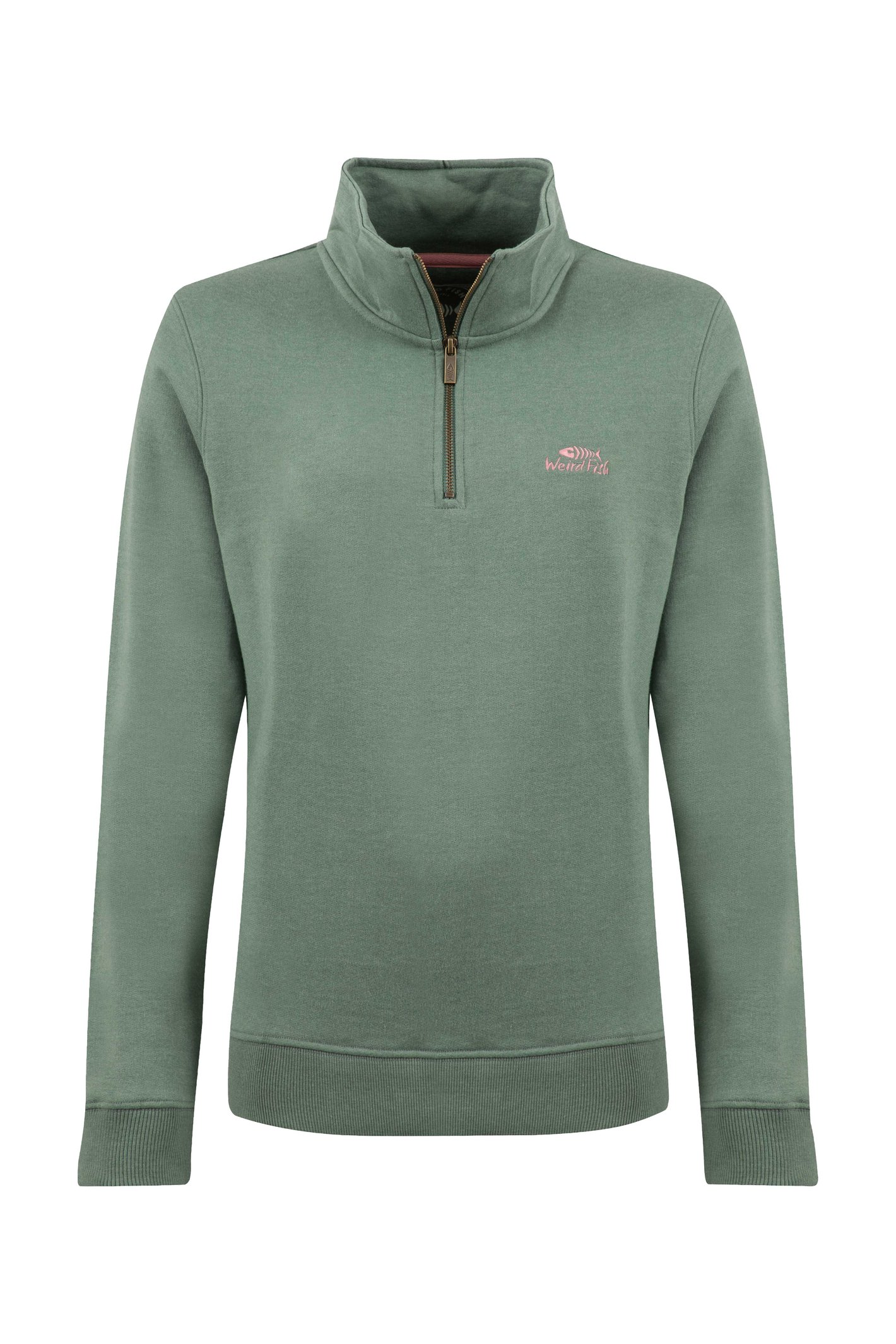 Weird Fish Avery 1/4 Zip Sweatshirt Military Green Size 16