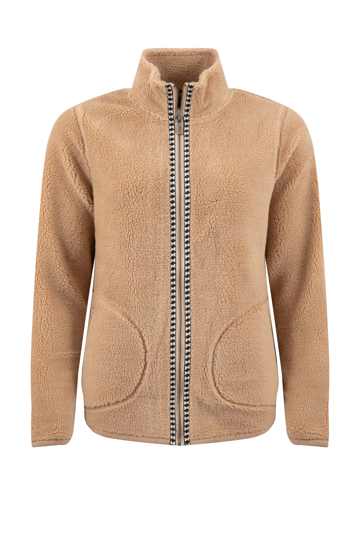 Weird Fish Lucille Lightweight Full Zip Borg Fleece Taupe Size 18