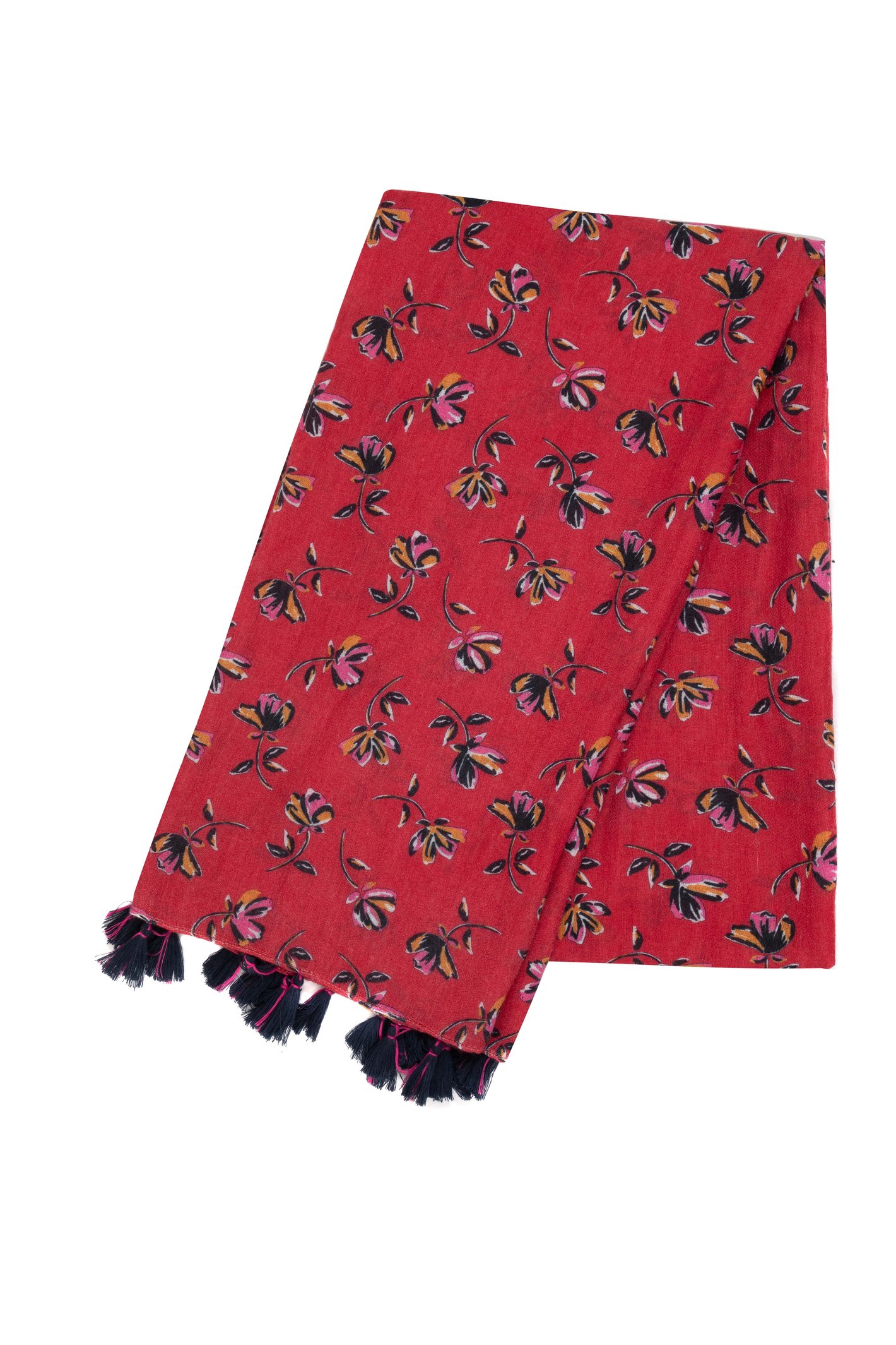 Weird Fish Marelia Printed Scarf Acer Red Size ONE