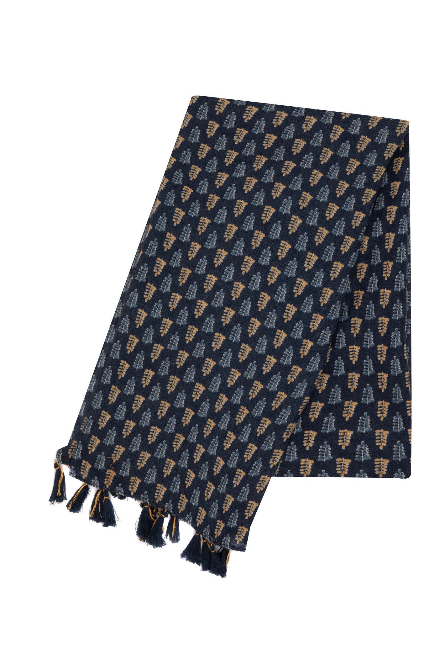 Weird Fish Marelia Printed Scarf Yellow Iris Size ONE