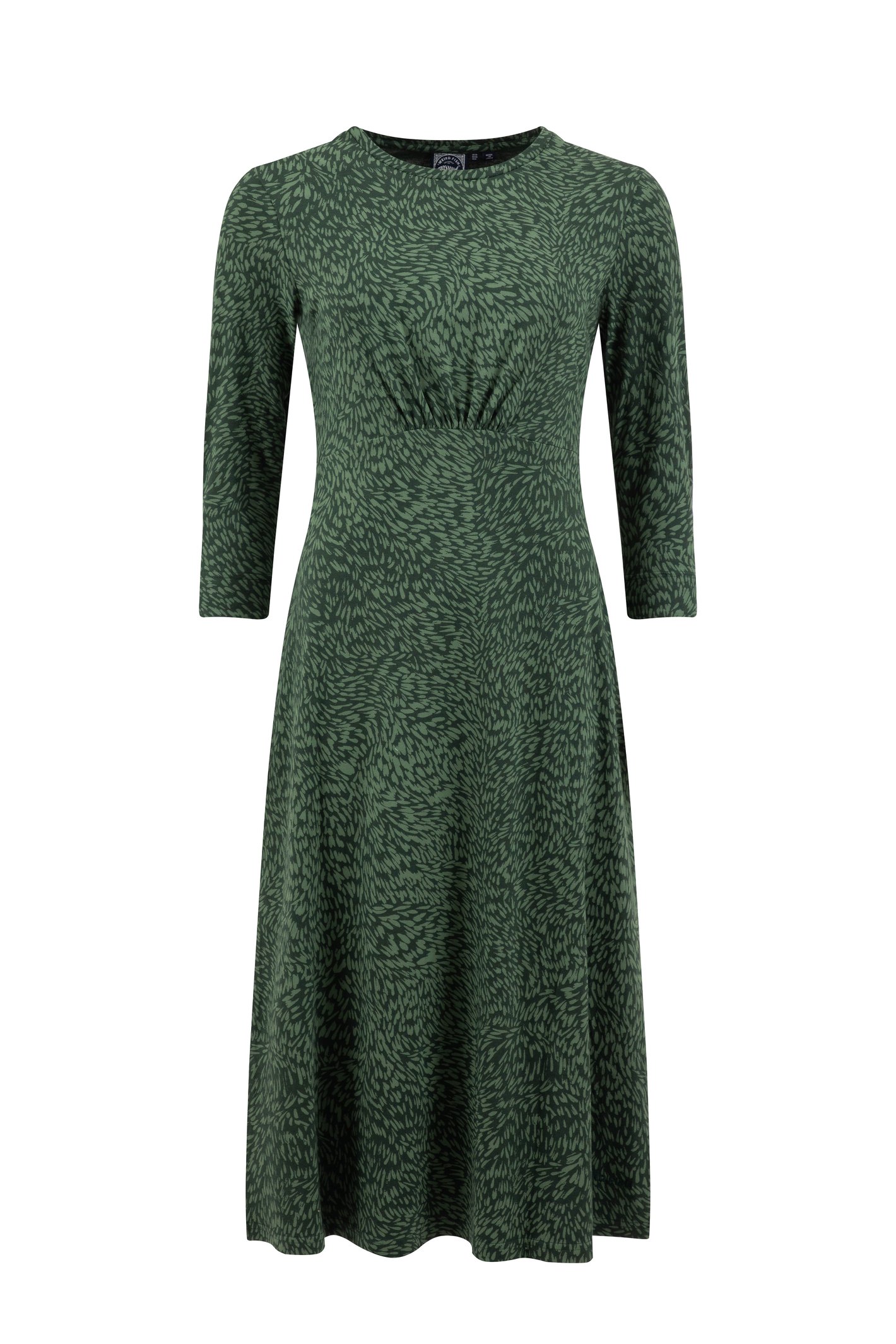 Weird Fish Felicity Printed Jersey Midi Dress Apple Green Size 10