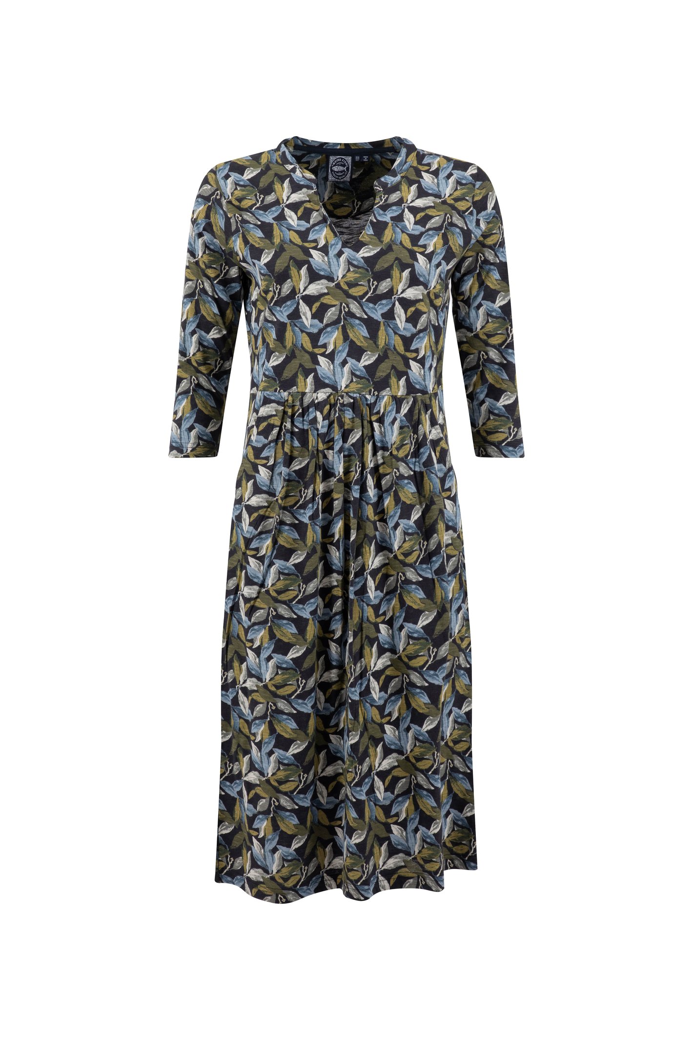 Weird Fish Isolde Printed Jersey Midi Dress Aqua blue Size 18