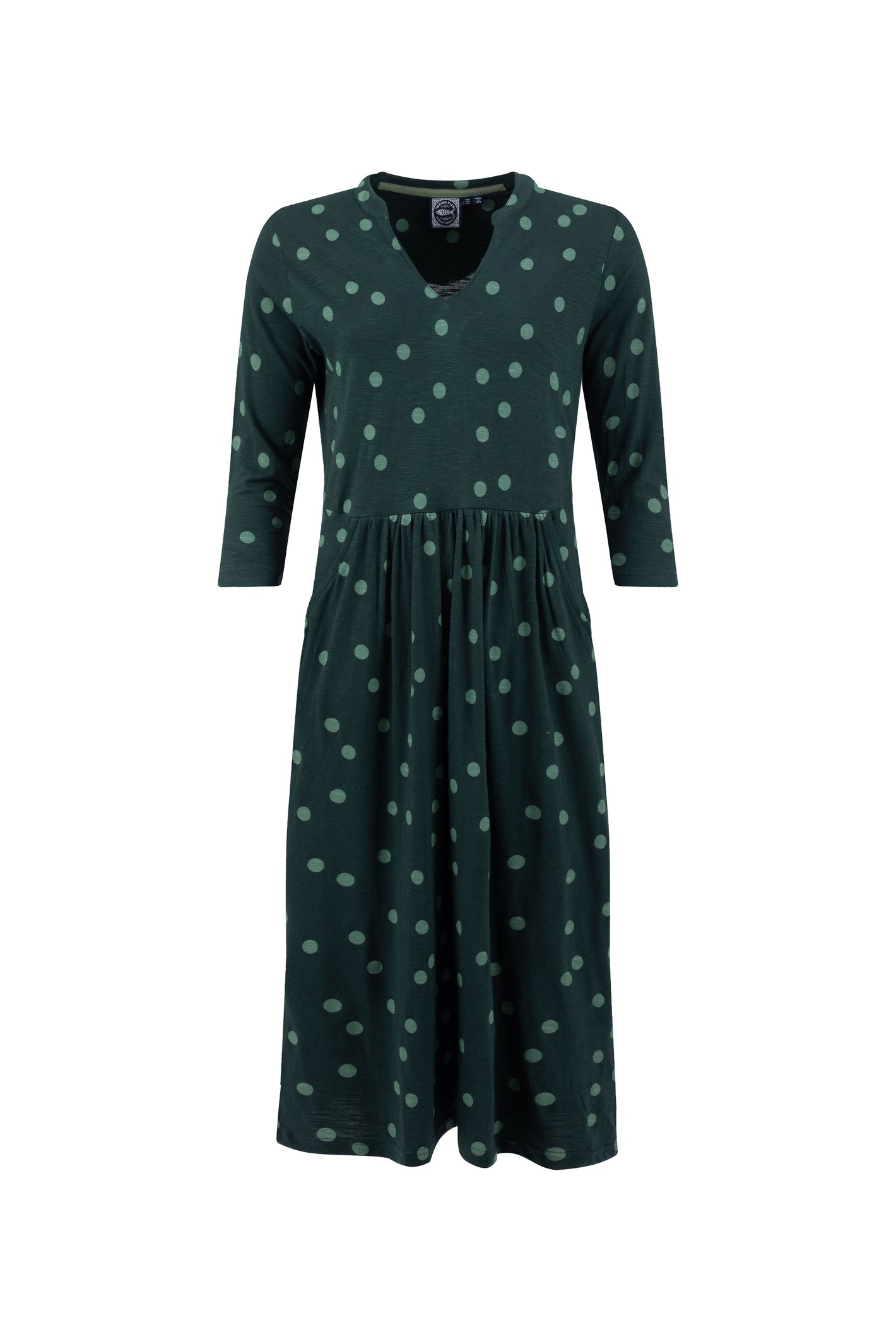 Weird Fish Isolde Printed Jersey Midi Dress Bamboo Size 8