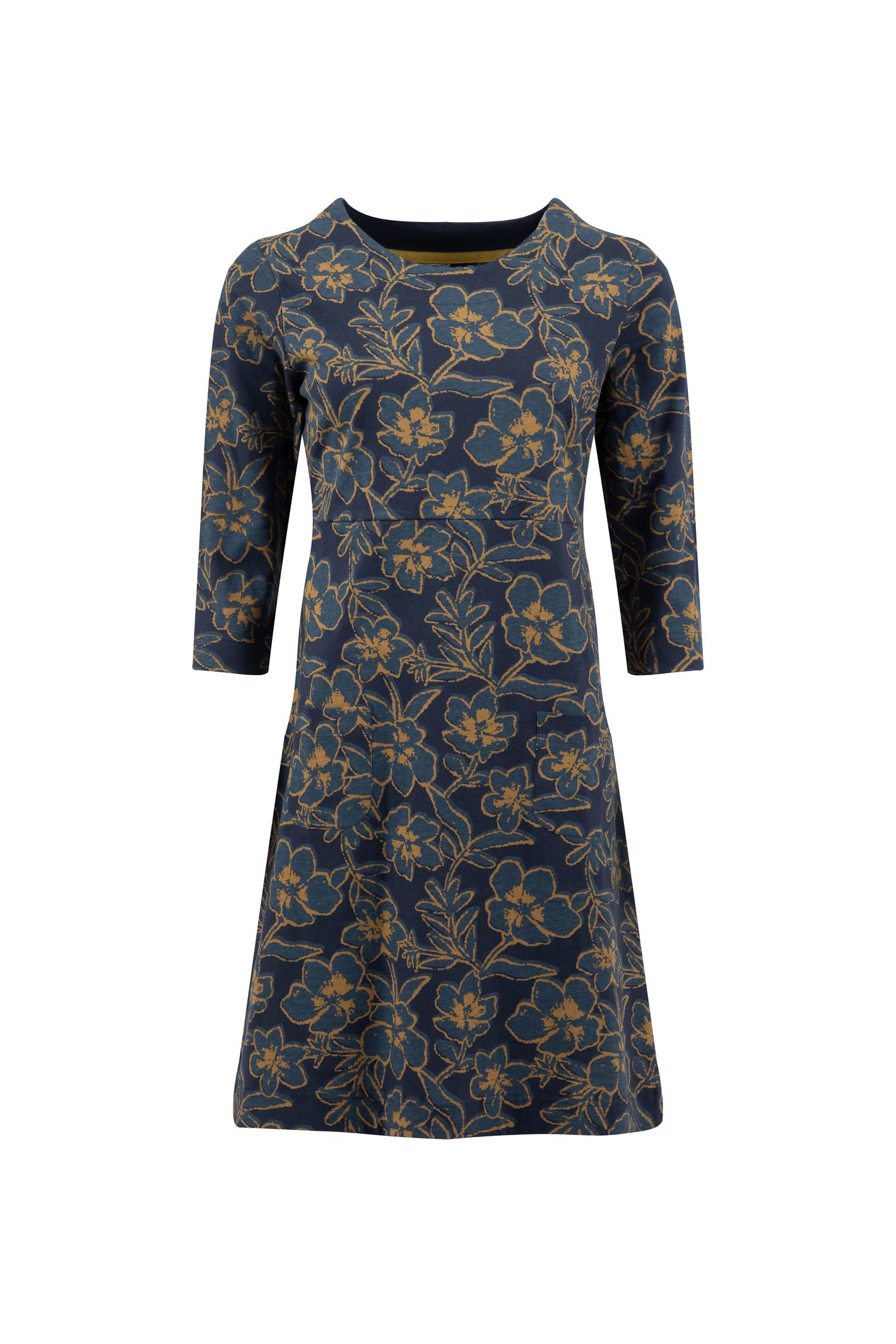 Weird Fish Starshine Printed Jersey Dress Estate blue Size 10