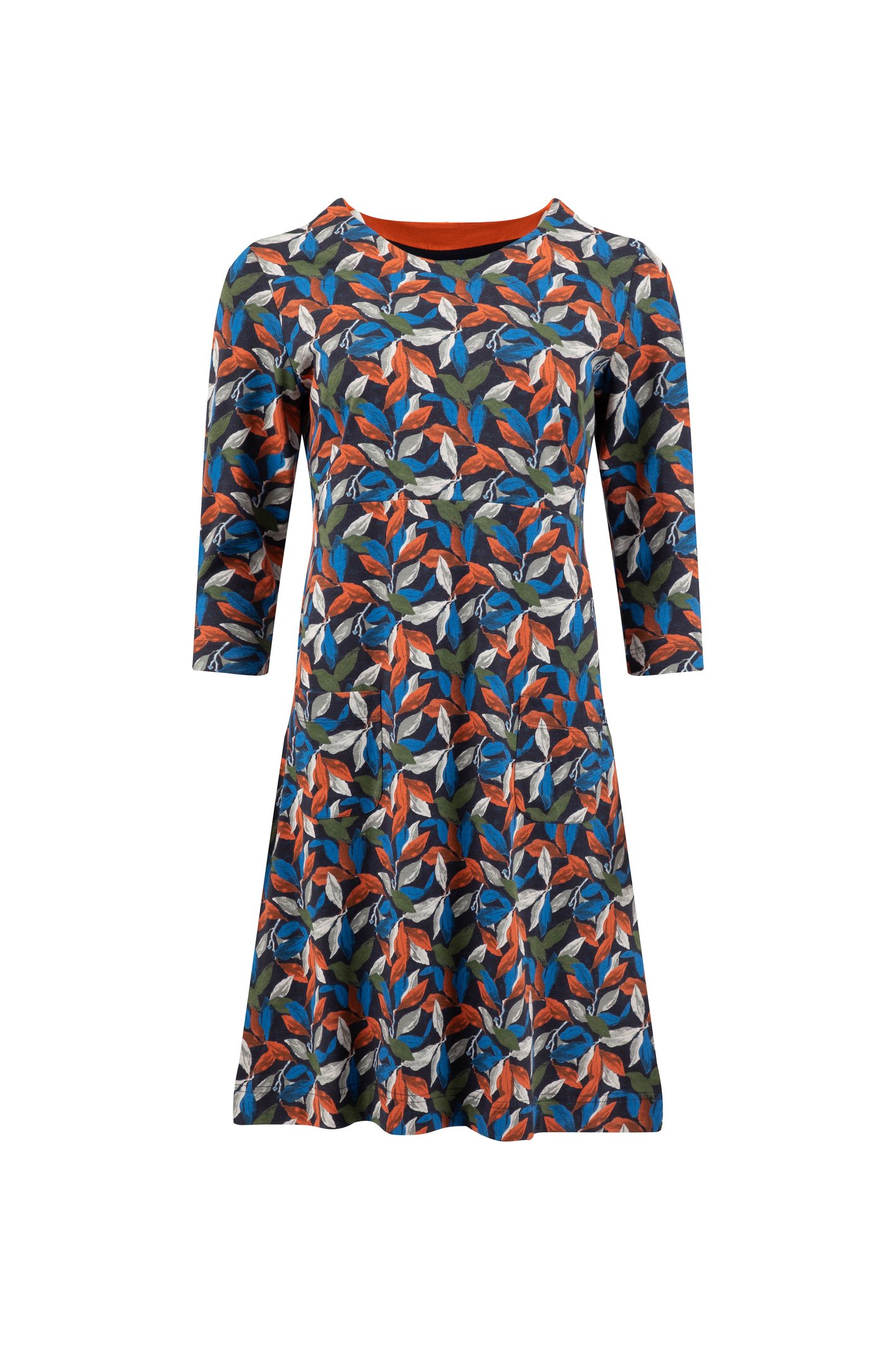 Weird Fish Starshine Printed Jersey Dress Koi Orange Size 16